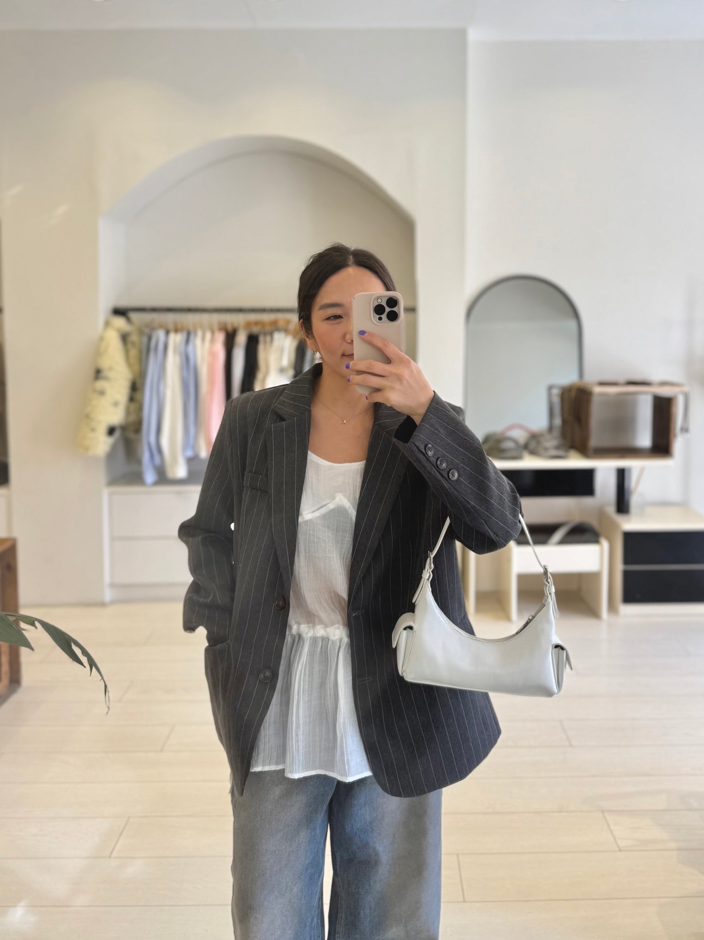 PATZO Oversized stripe blazer