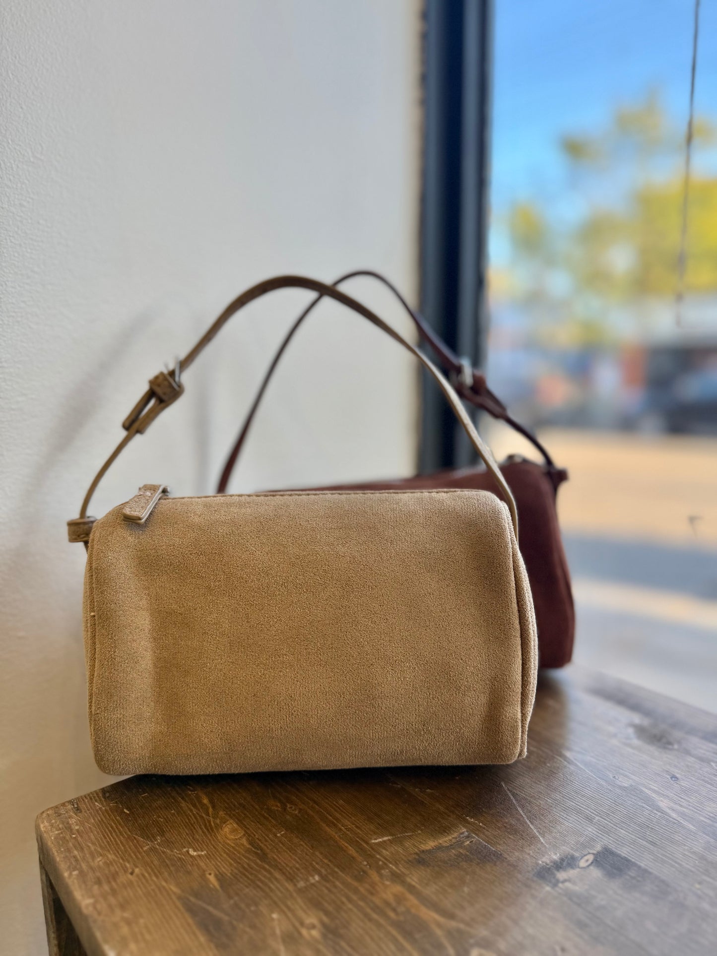 KEY Tiny suede bag