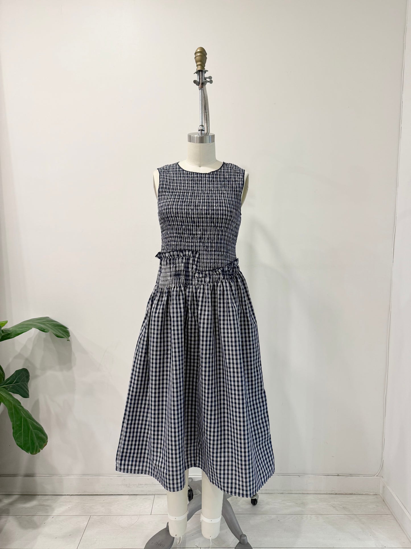 SOMSOM Printed smocked dress