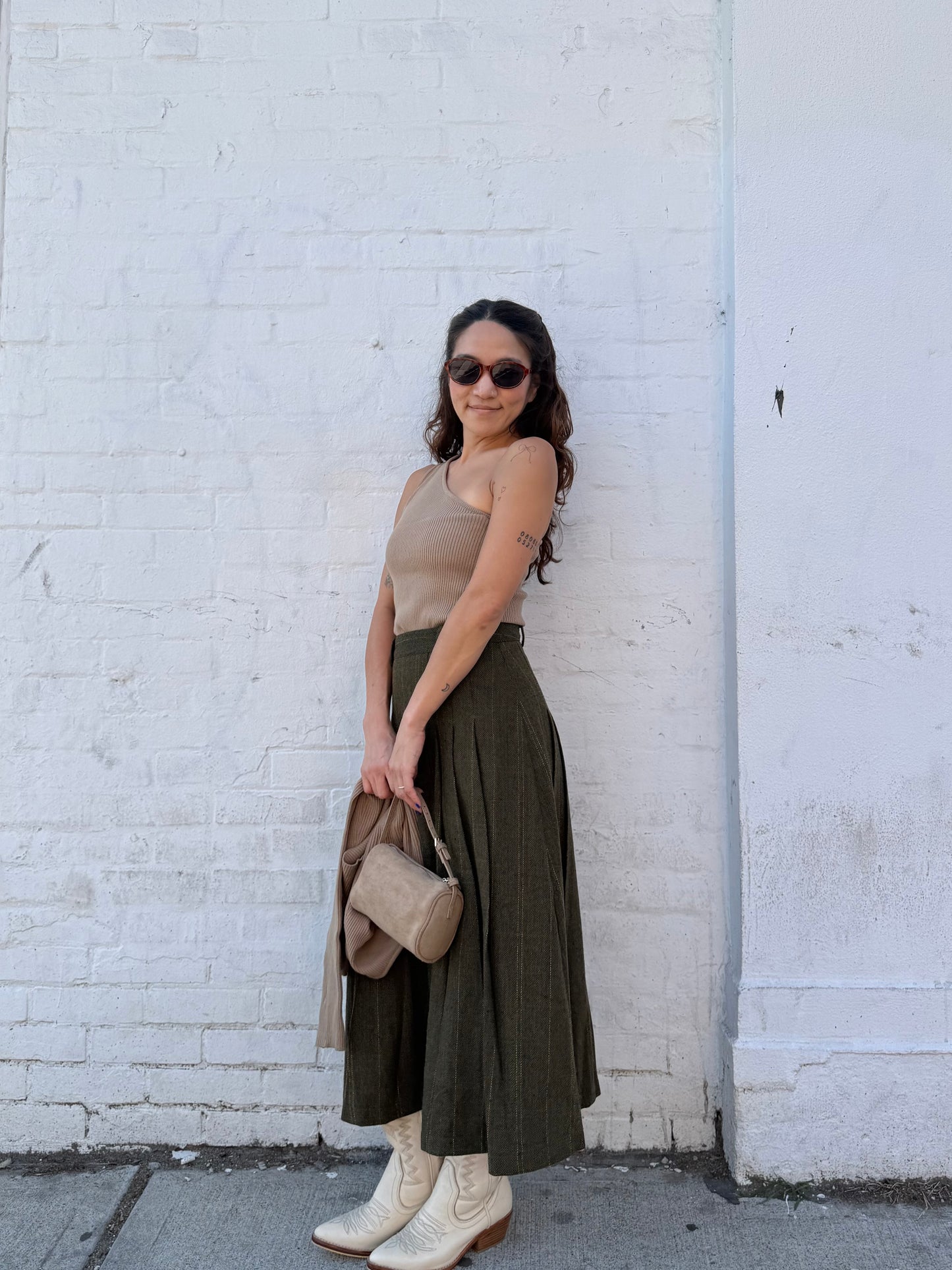 KEY Tiny suede bag