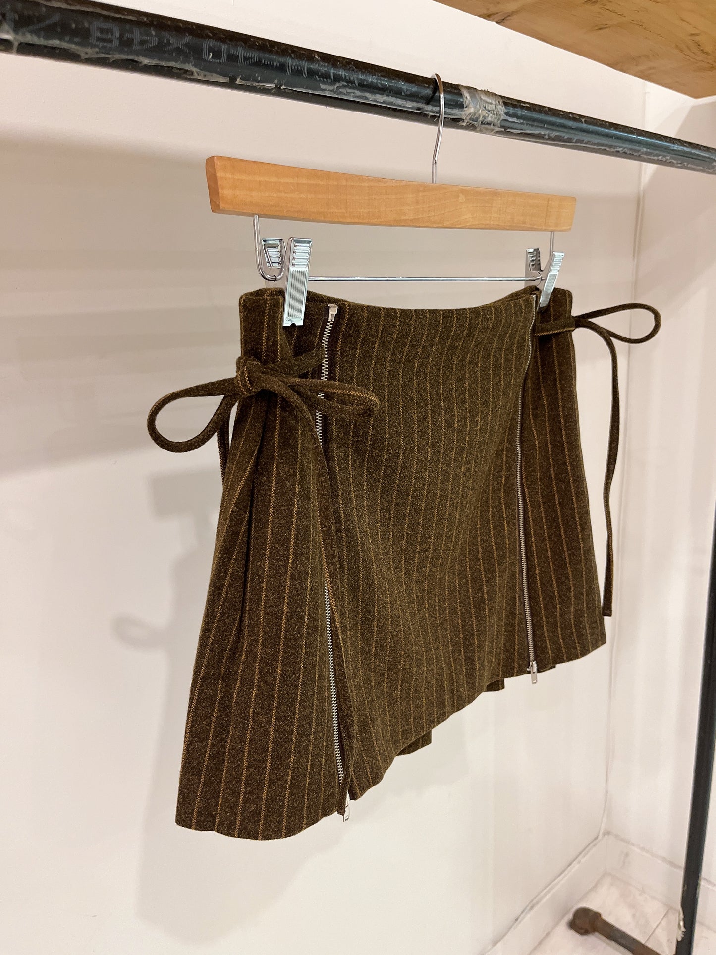 MOSIC Stripe wool mini skirt