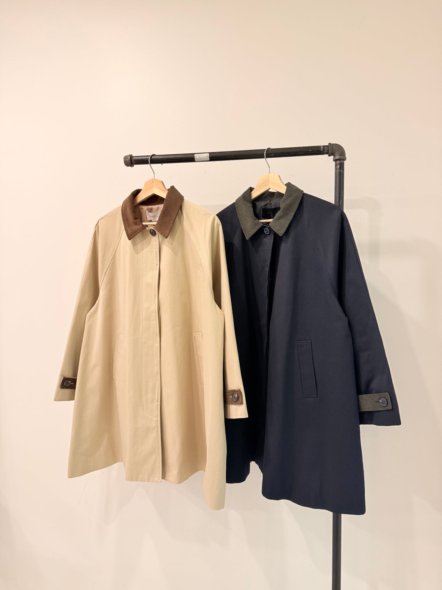 BEADA Corduroy collar trench coat