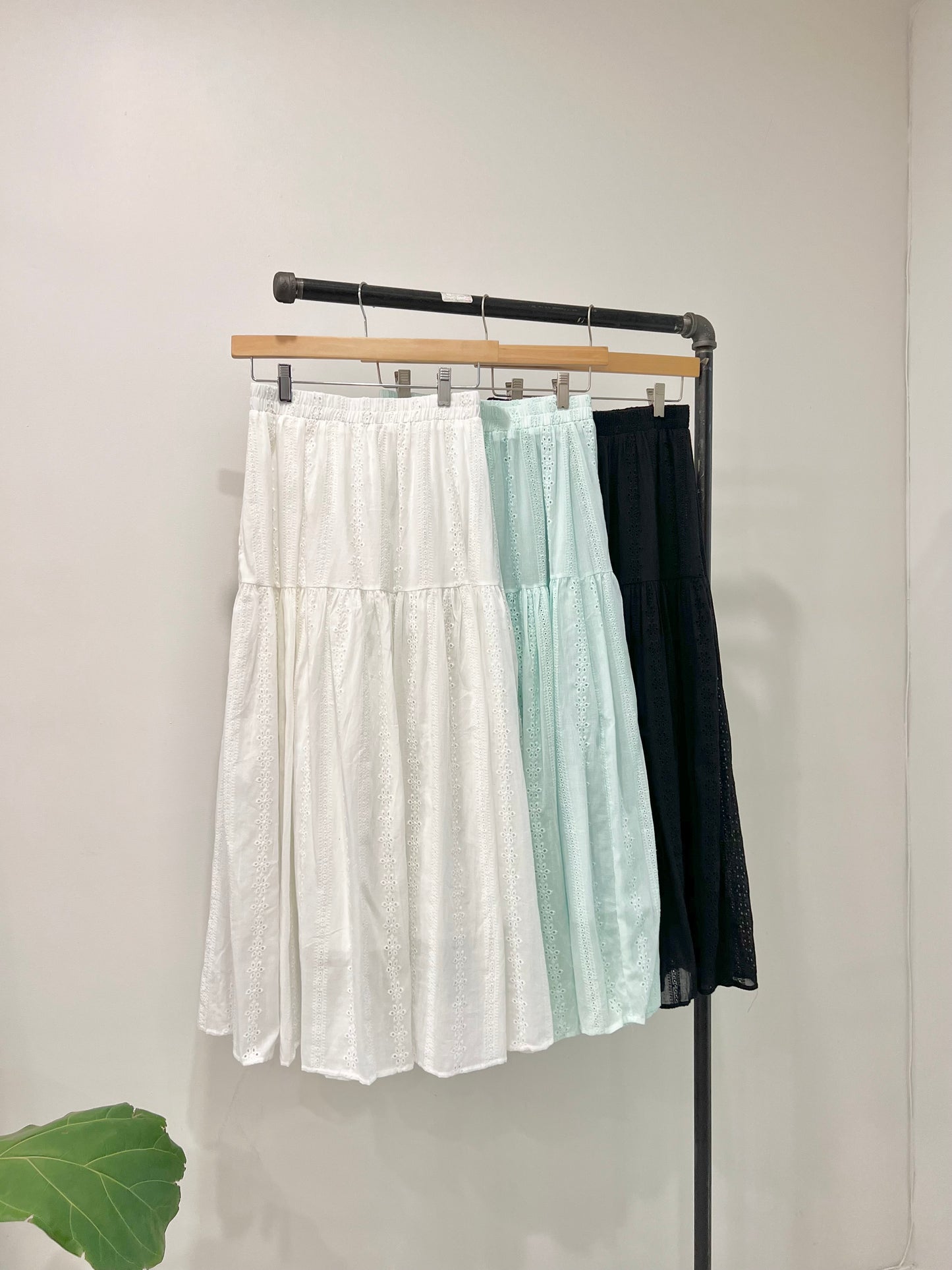 SERENE Eyelet maxi skirt