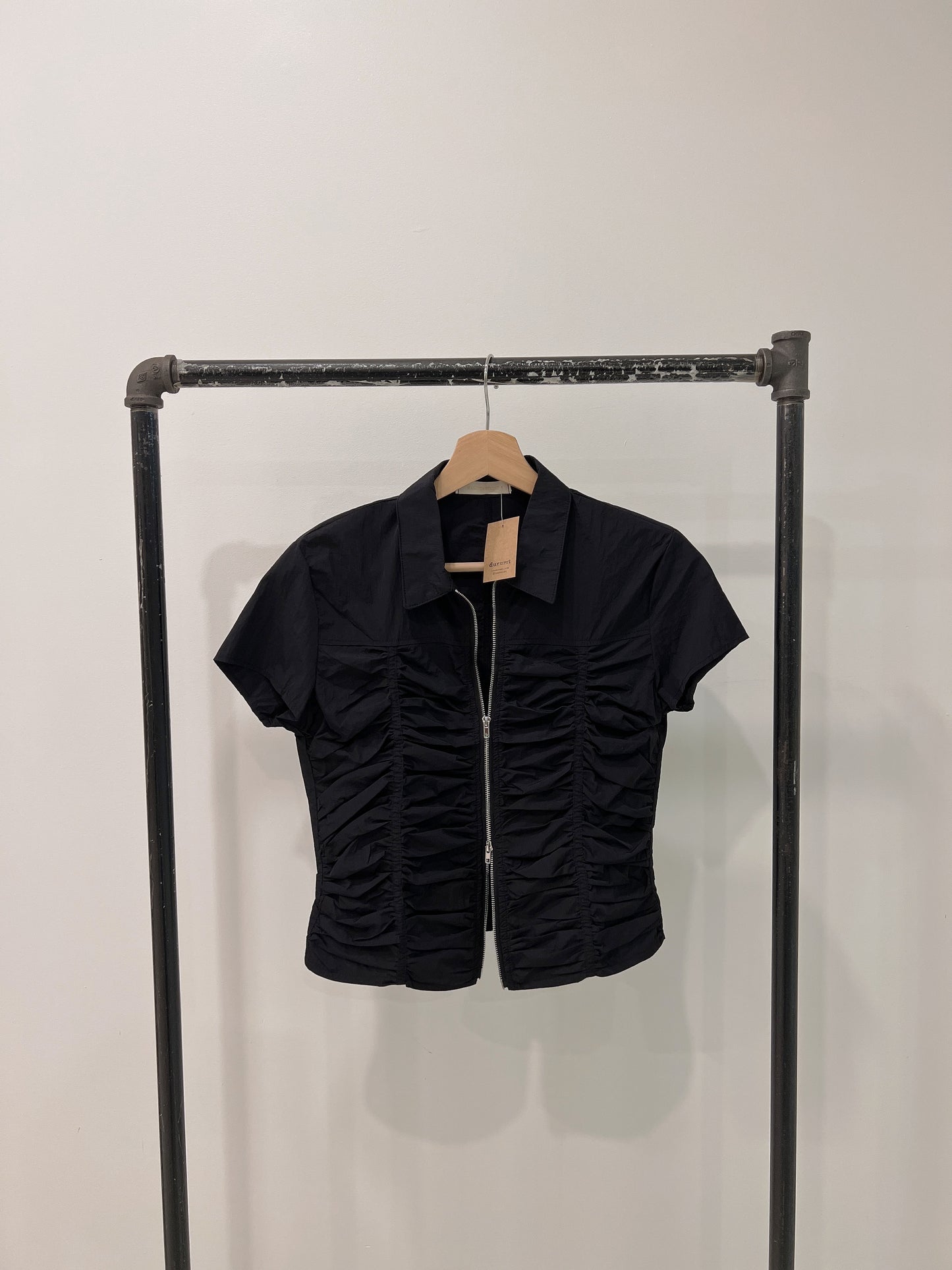 TOKYO Ruched zip-up shirt