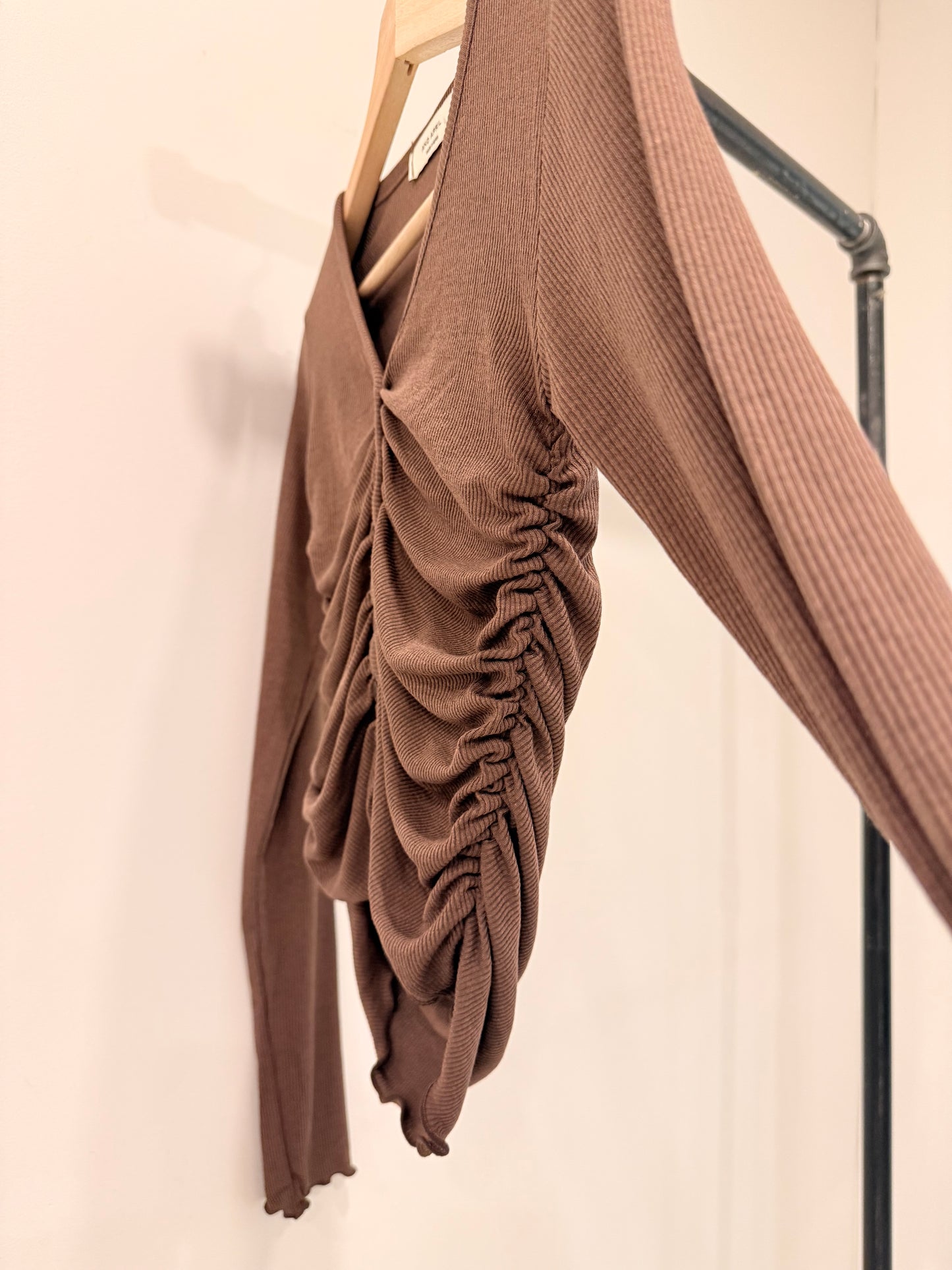 HOTO Ruched button-up top