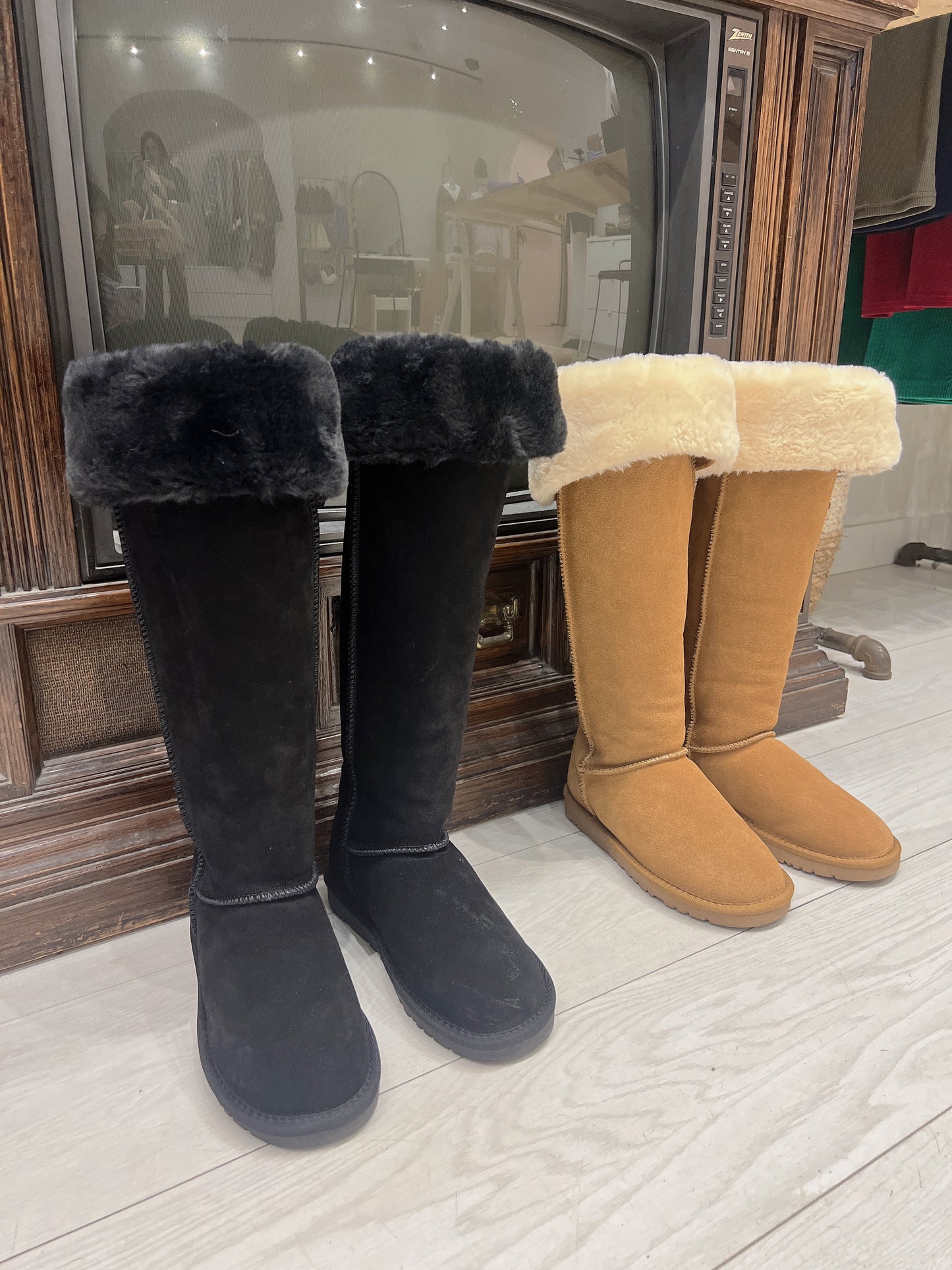 NELLA Knee high sherpa boots