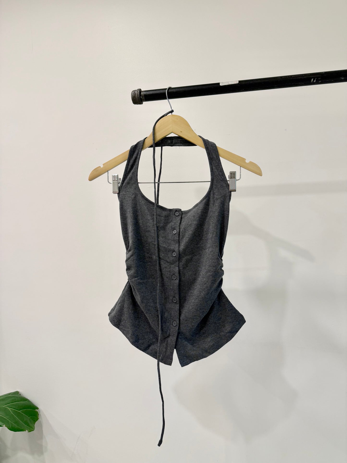 TANLEY Button-up halter top