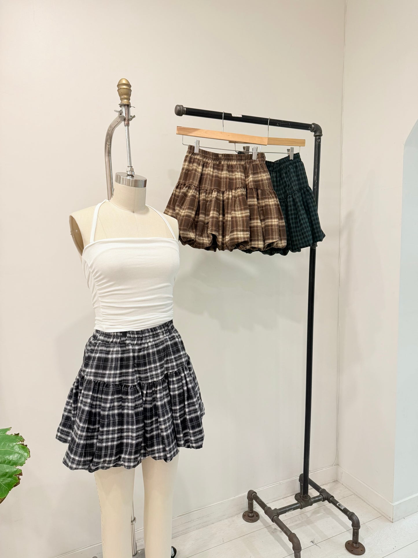 EASY Plaid mini skirt