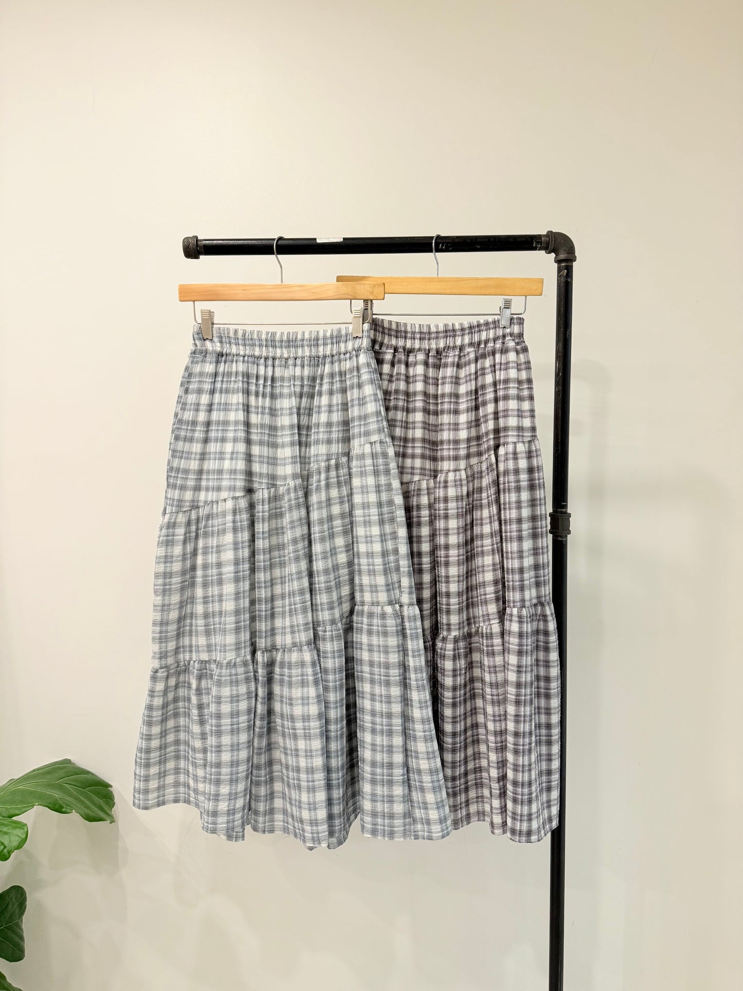 RHEENA Plaid maxi skirt