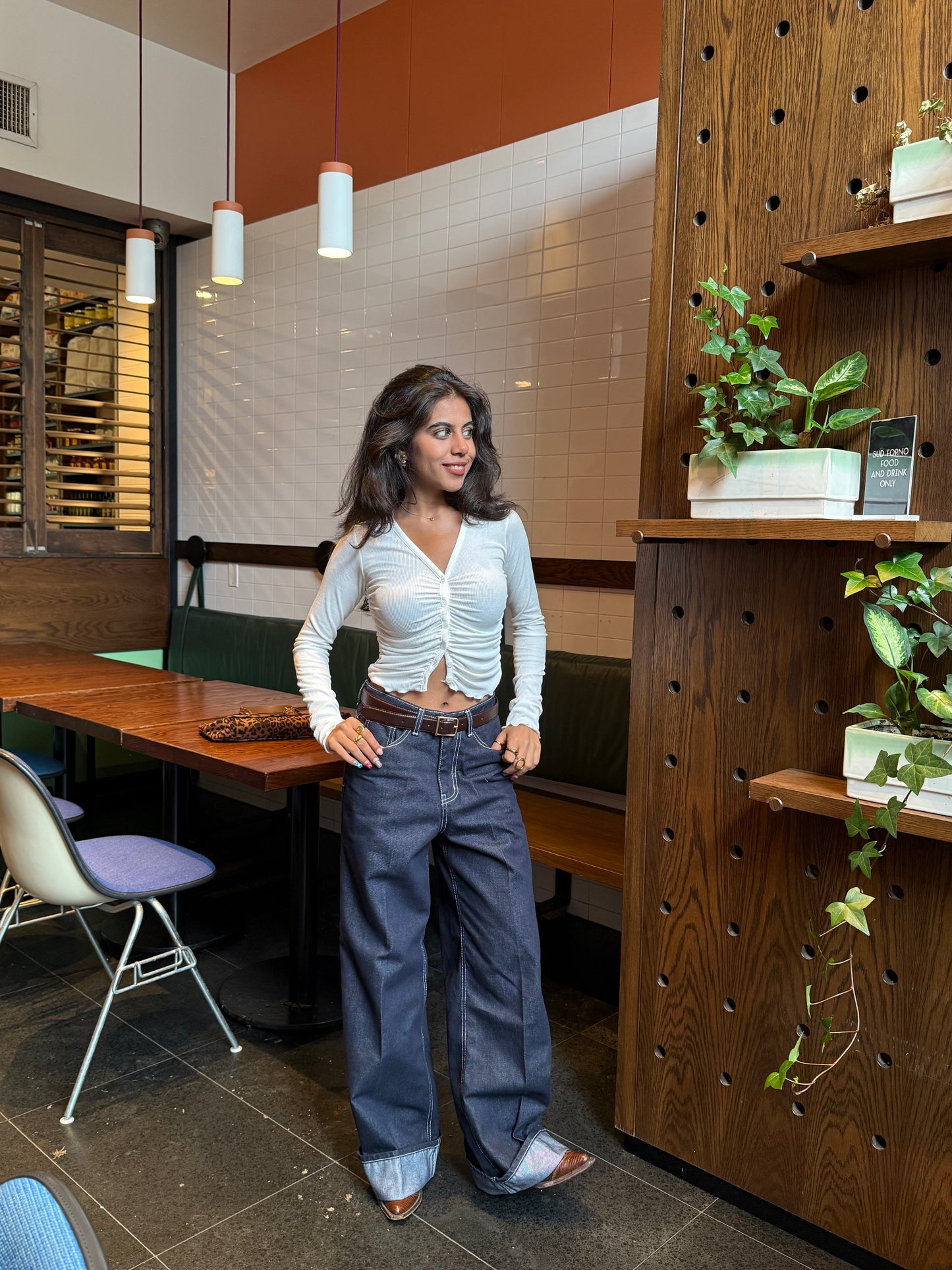 HOTO Ruched button-up top
