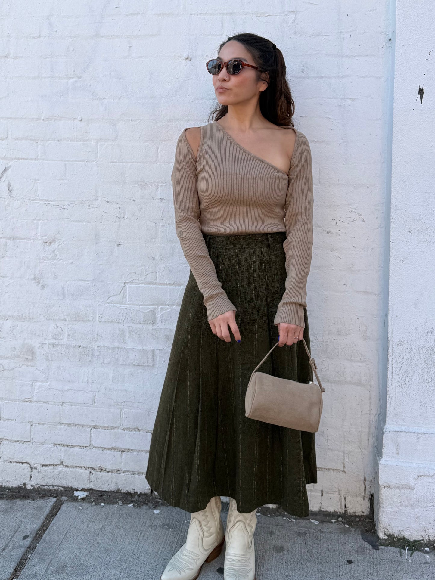 KEY Tiny suede bag