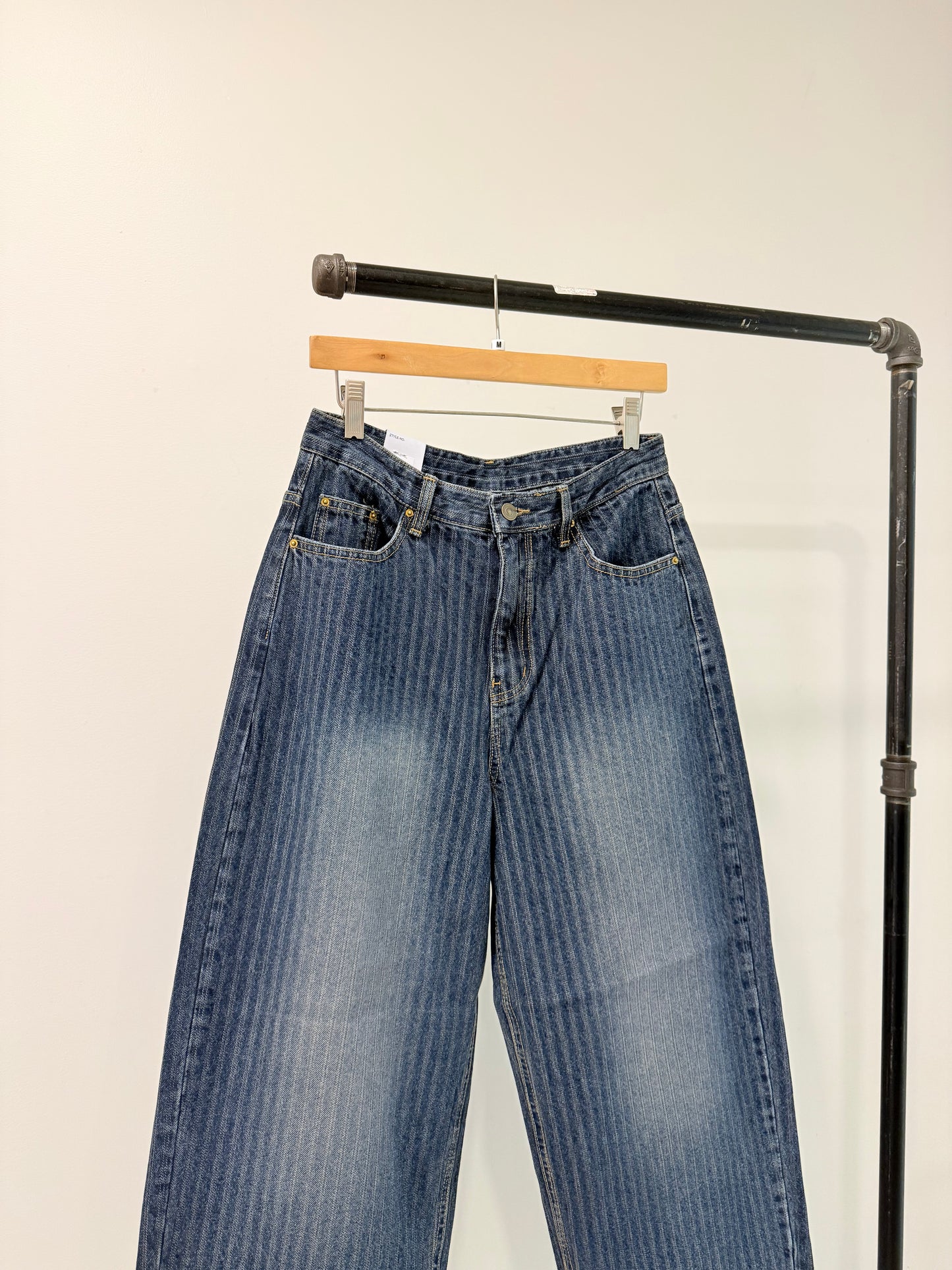 MEGO Striped denim jeans