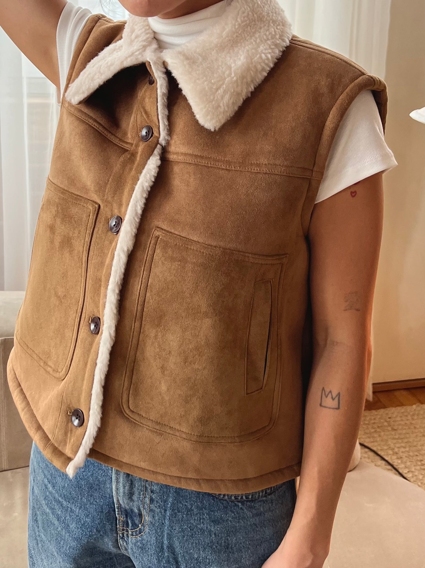 SANK Shearling vest