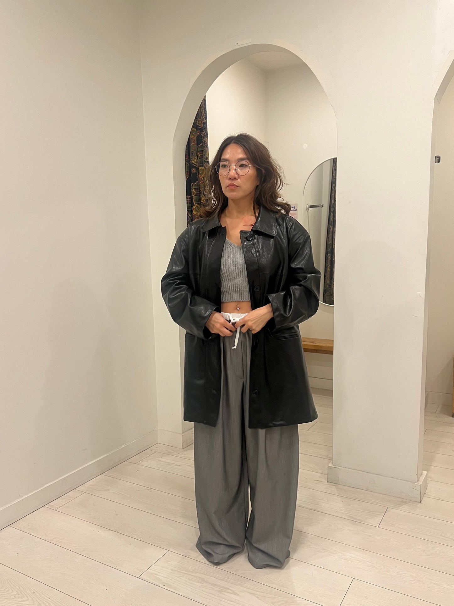 PIKO Shiny faux leather coat