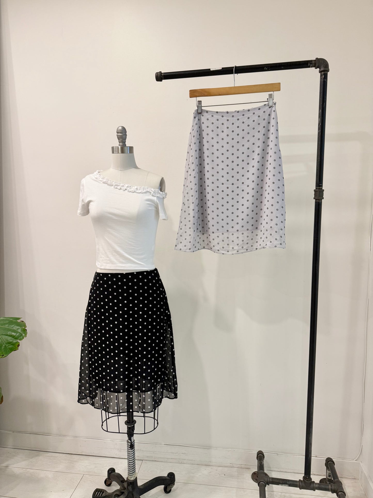 BOBO Polkadot midi skirt