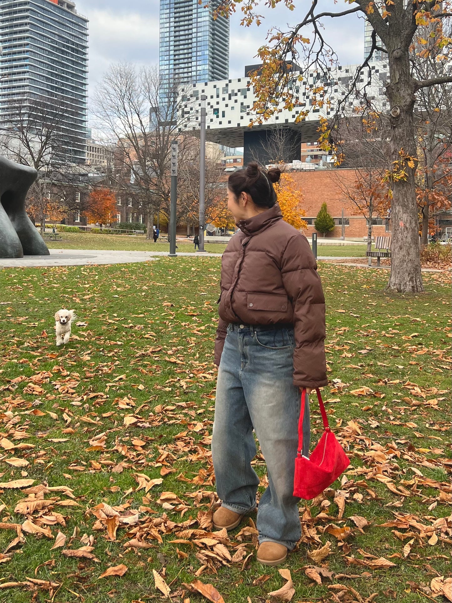 JACOB Reversible plaid puffer