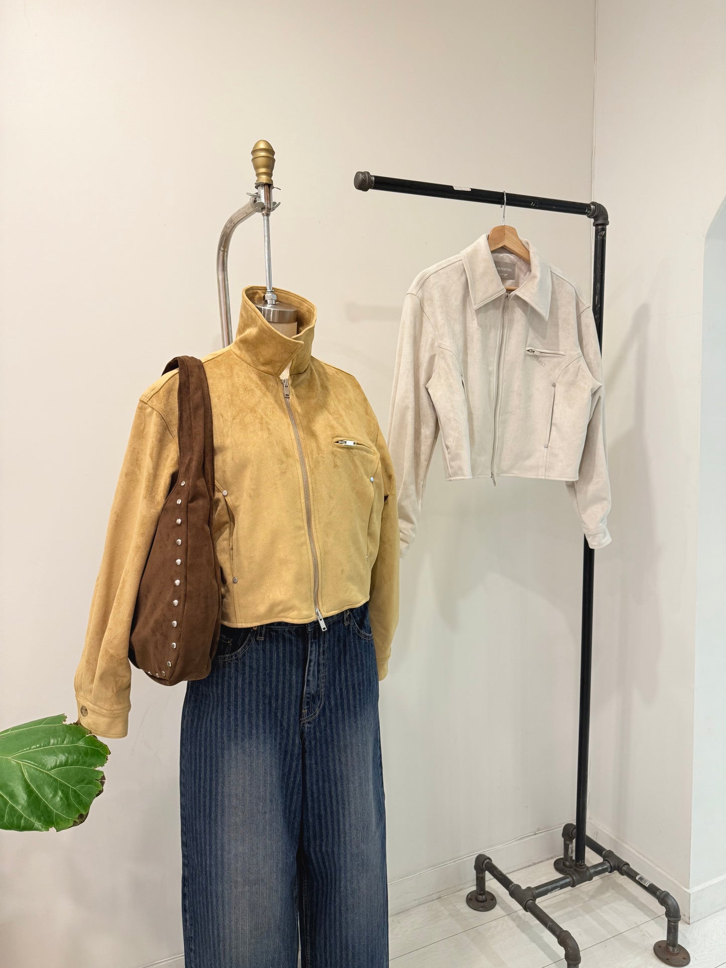 WHY Suede bomber jacket