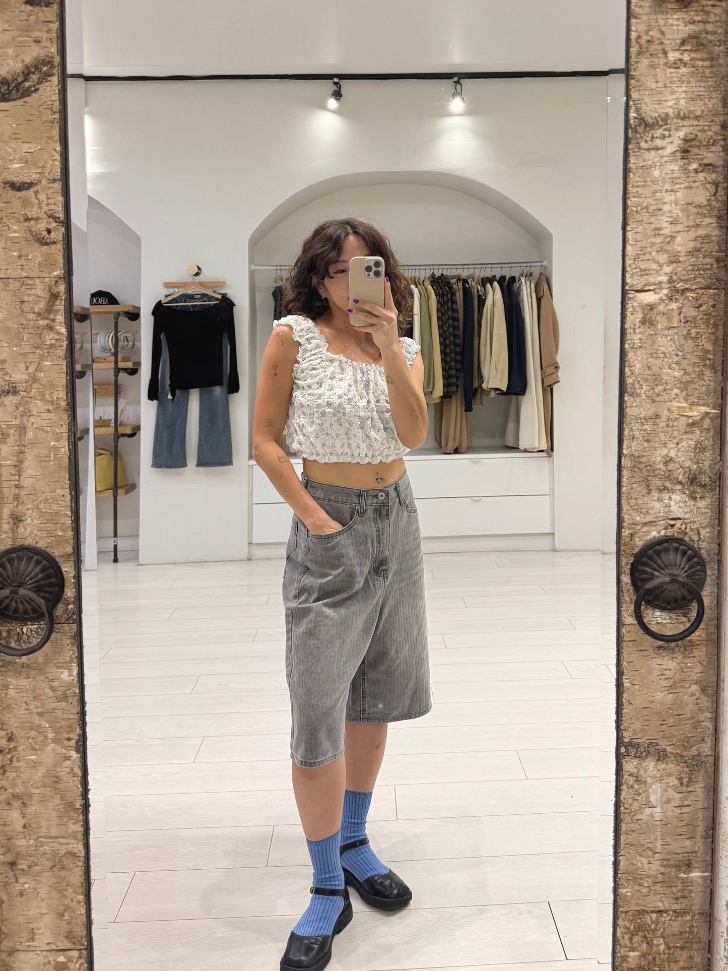 AMOURA Floral bubble top