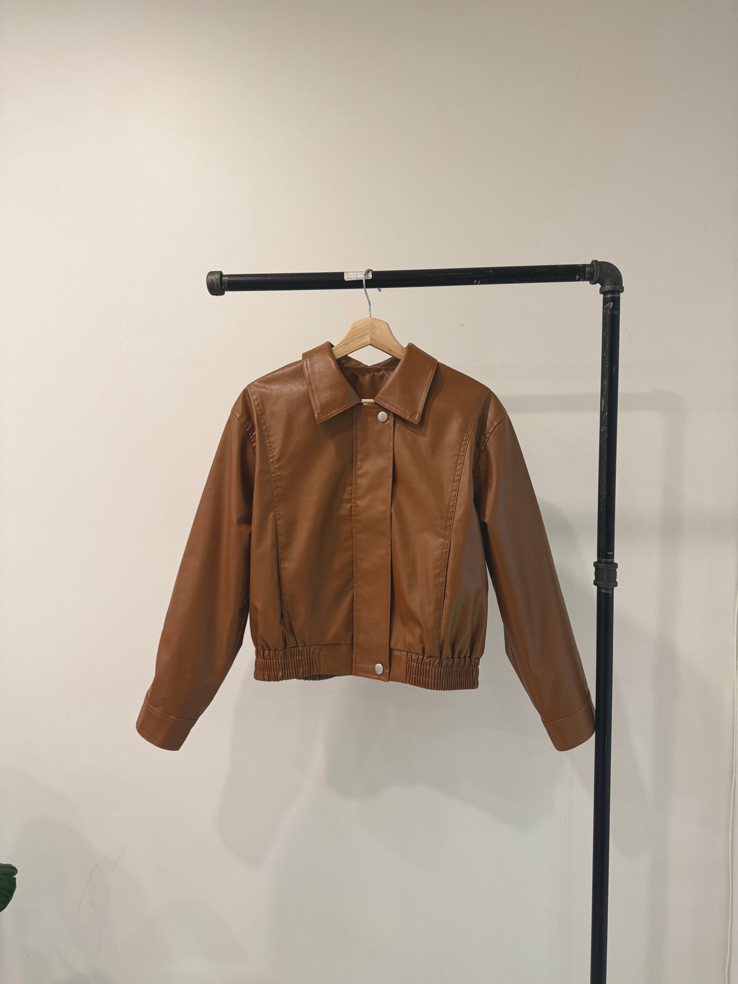 MEEN Cropped faux leather jacket