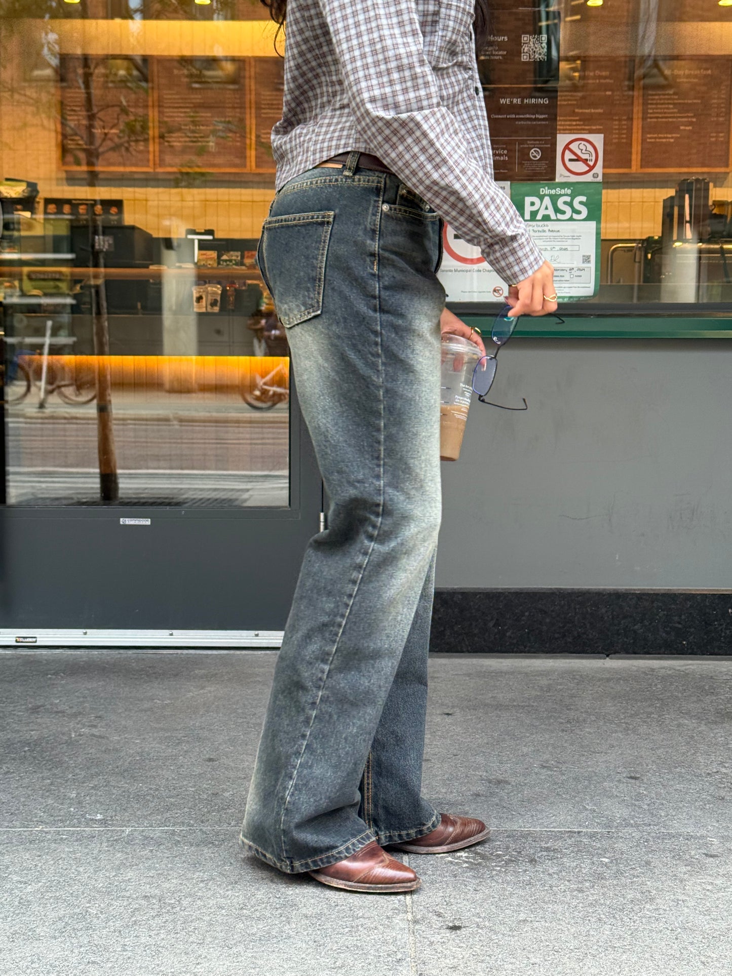BENNE Black washed bootcut jeans