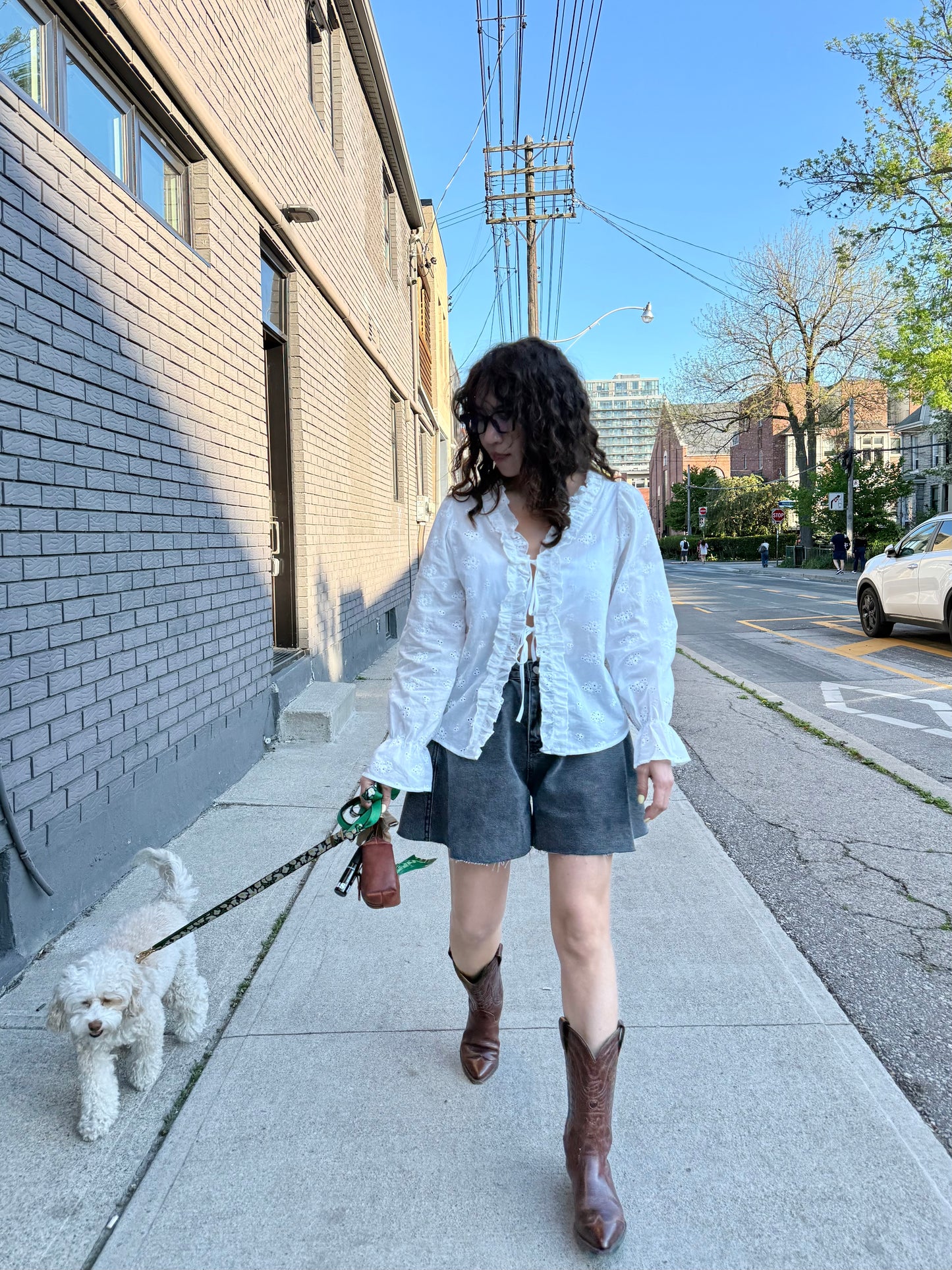 SKET Flare denim shorts