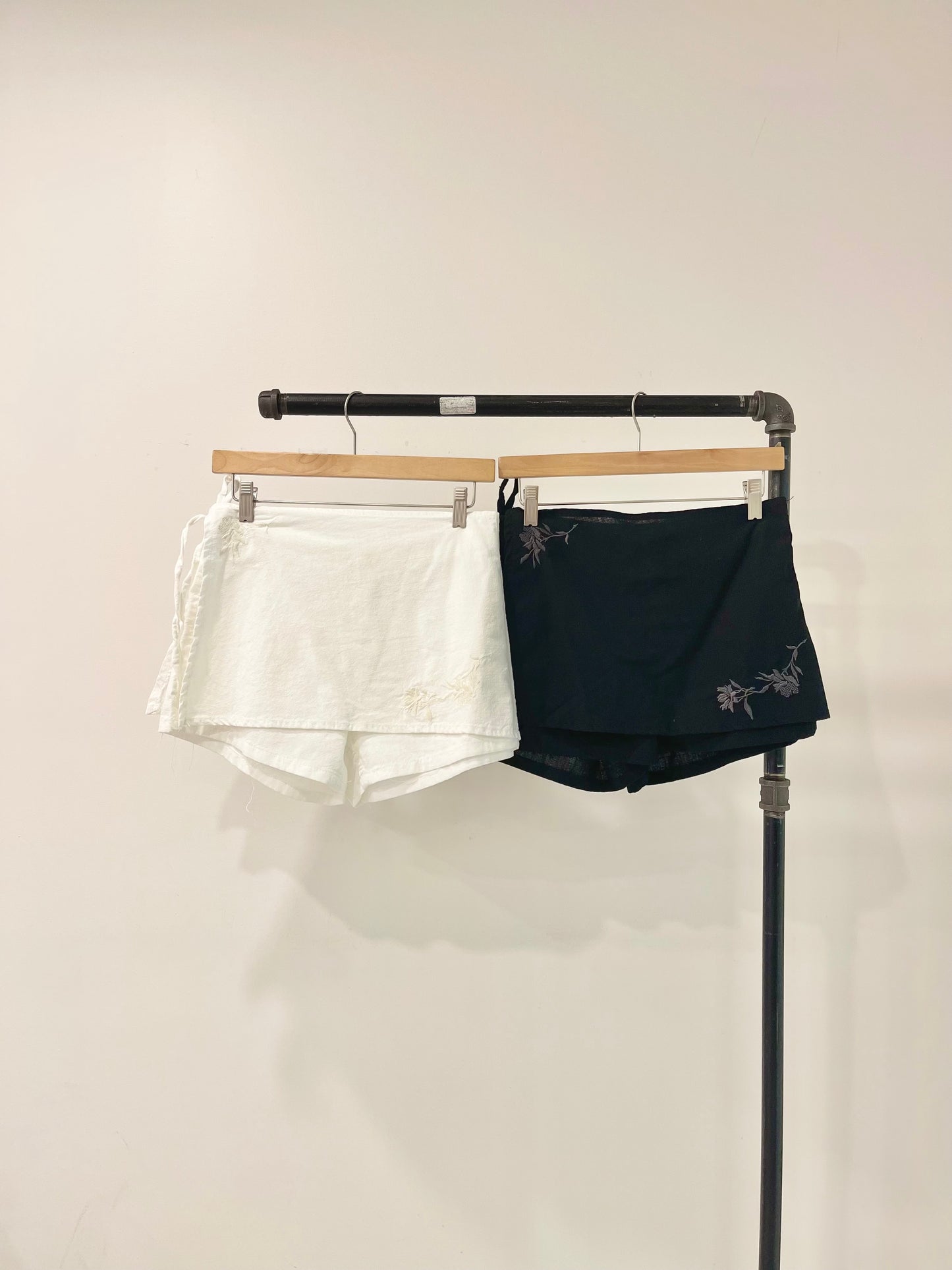 EDIE Embroidered wrap shorts
