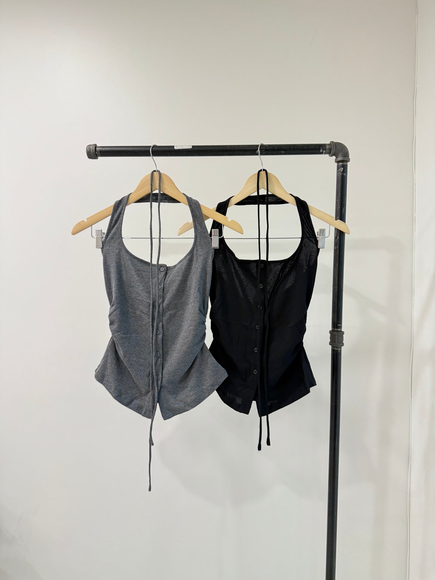 TANLEY Button-up halter top