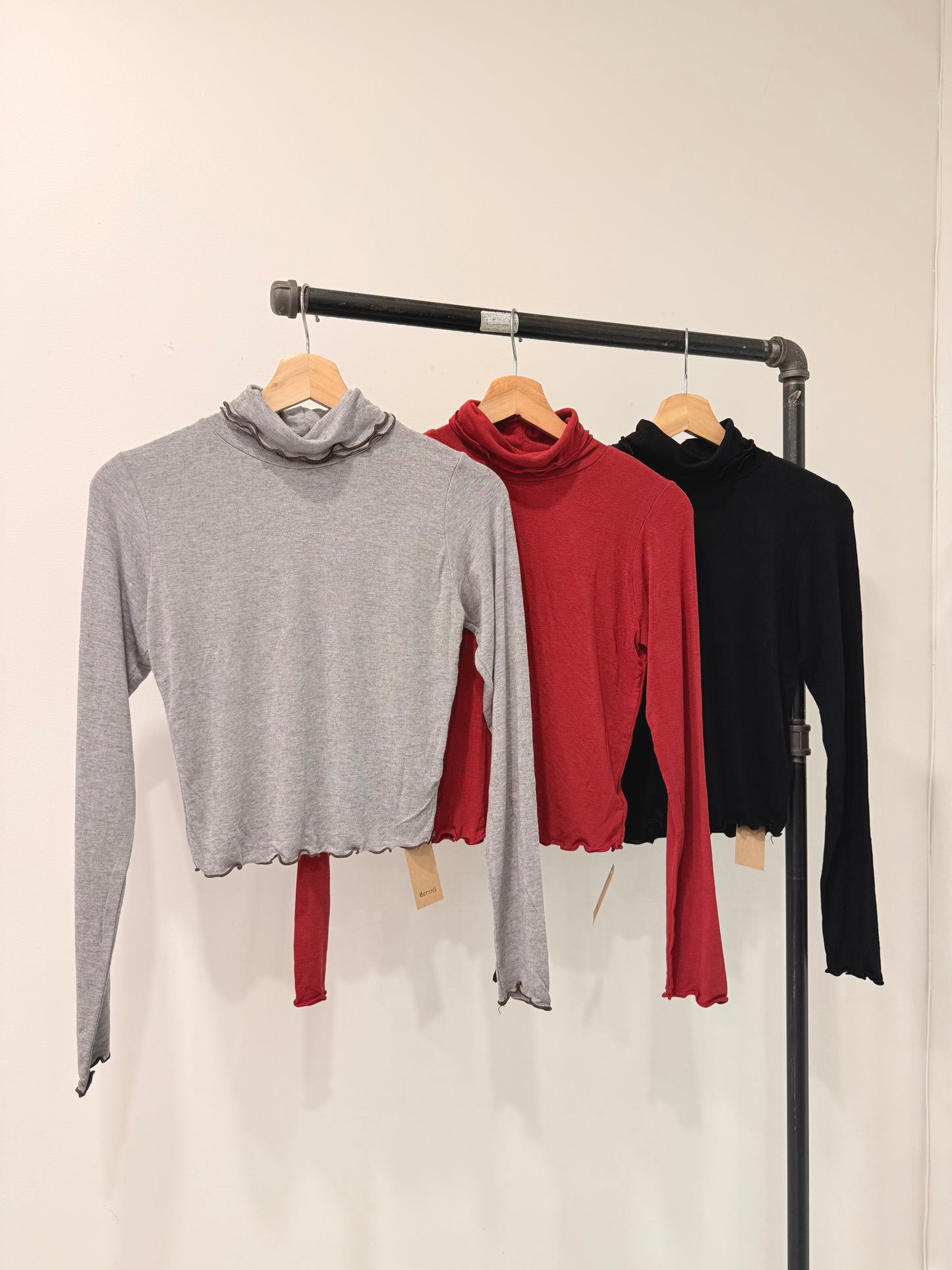 TOUCH Lettuce edge turtleneck top