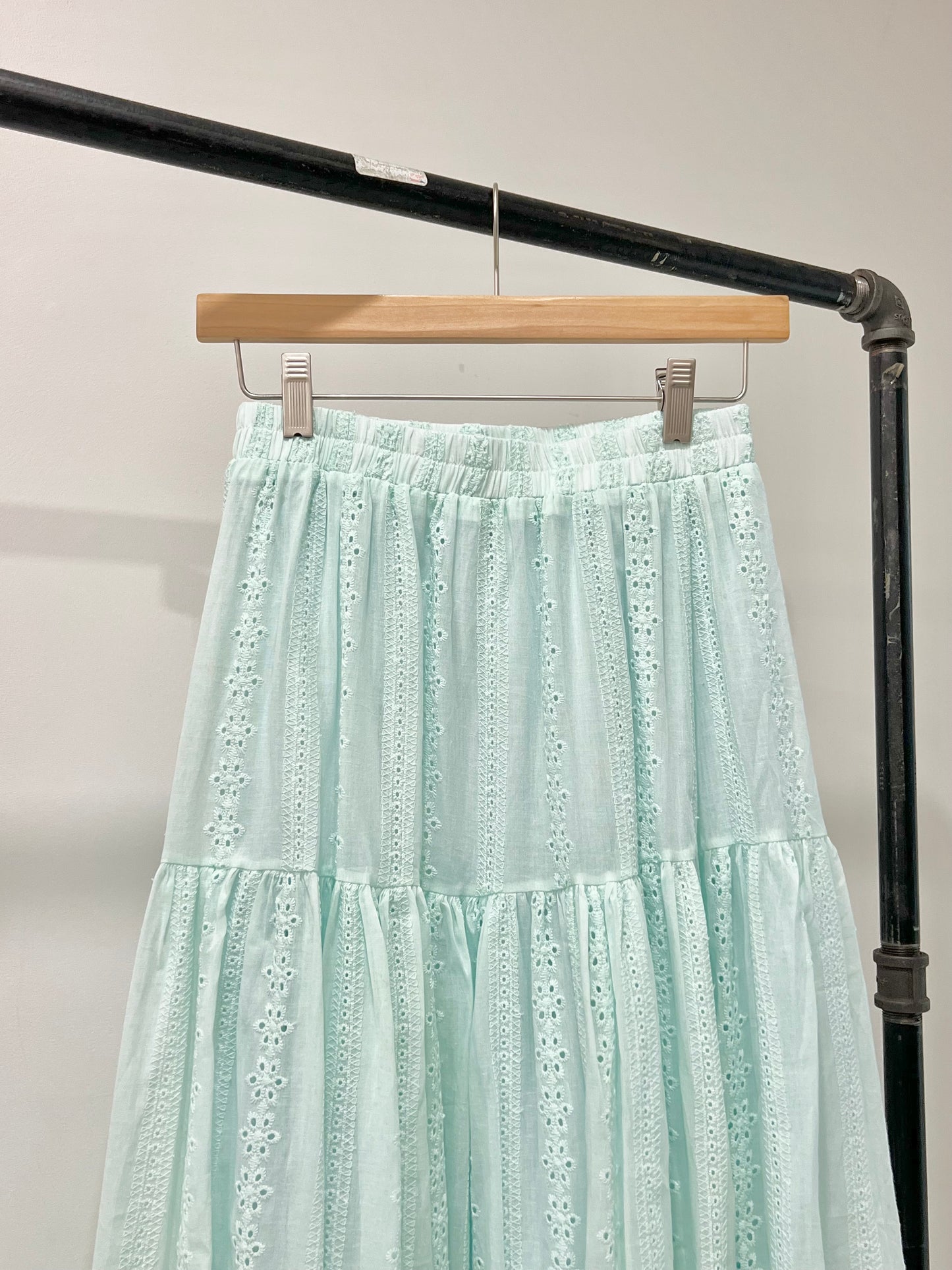 SERENE Eyelet maxi skirt
