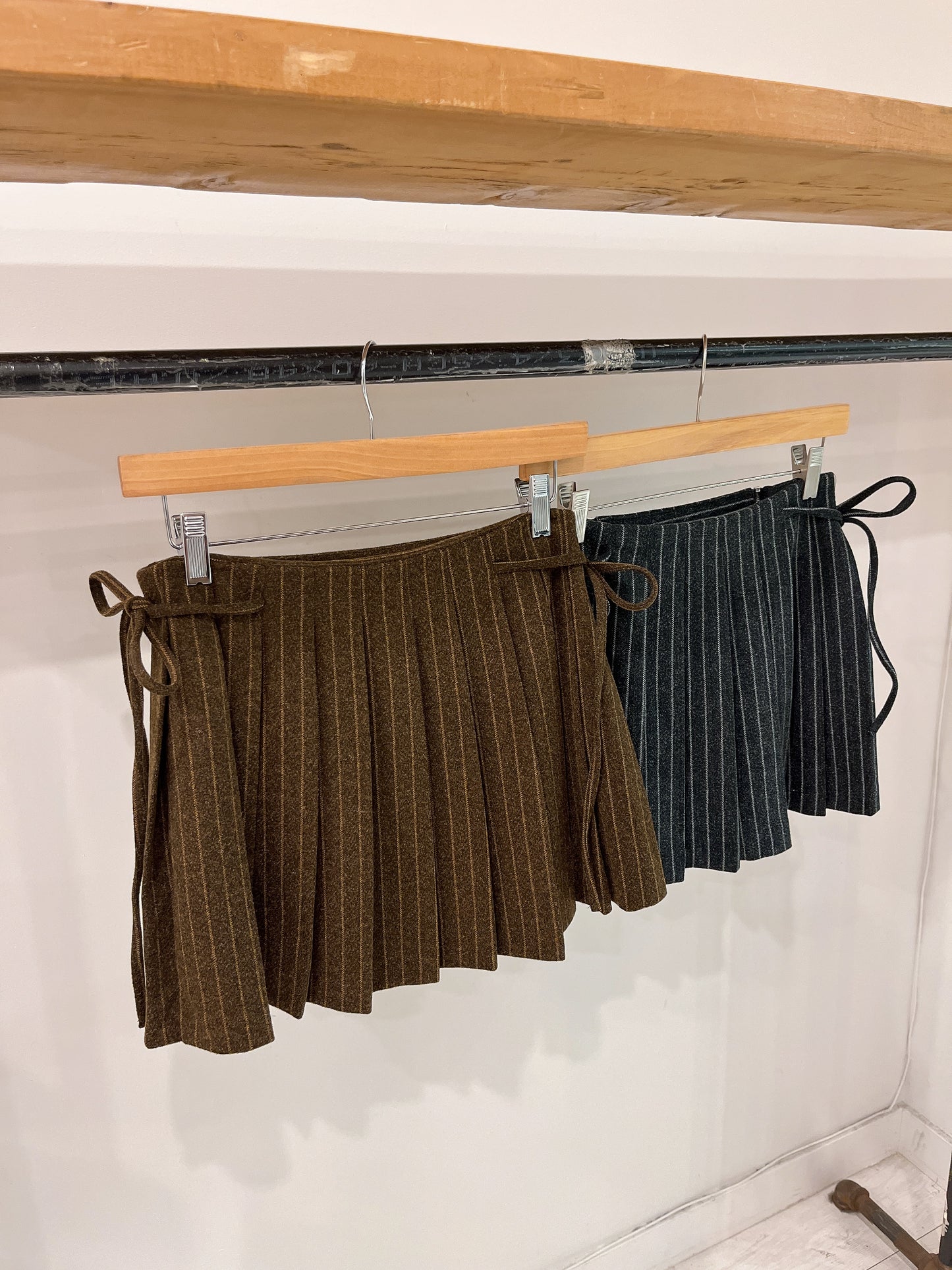 MOSIC Stripe wool mini skirt