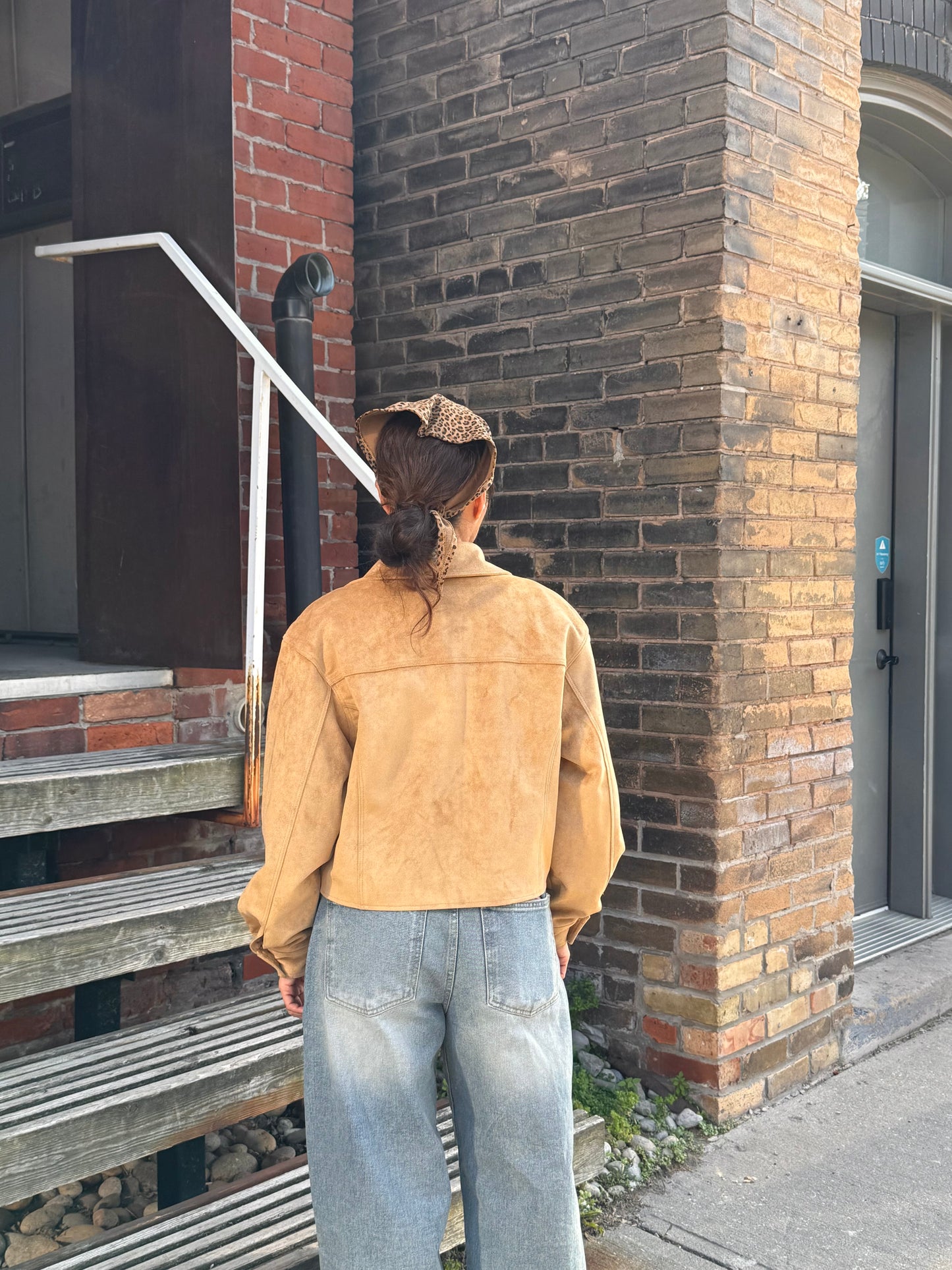 WHY Suede bomber jacket