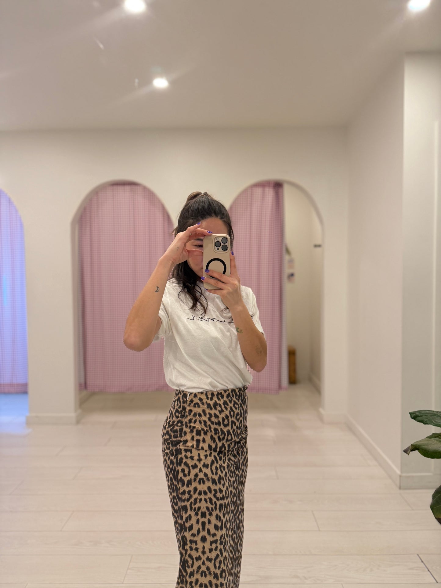 EXIT Cheetah print maxi skirt