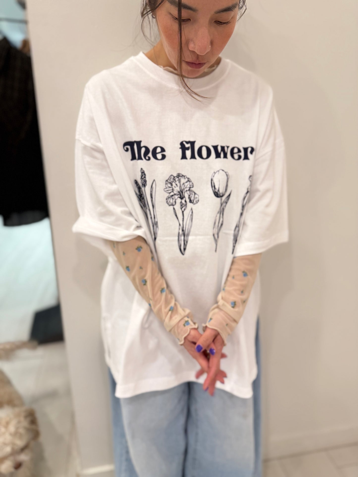LIREN Floral mesh top