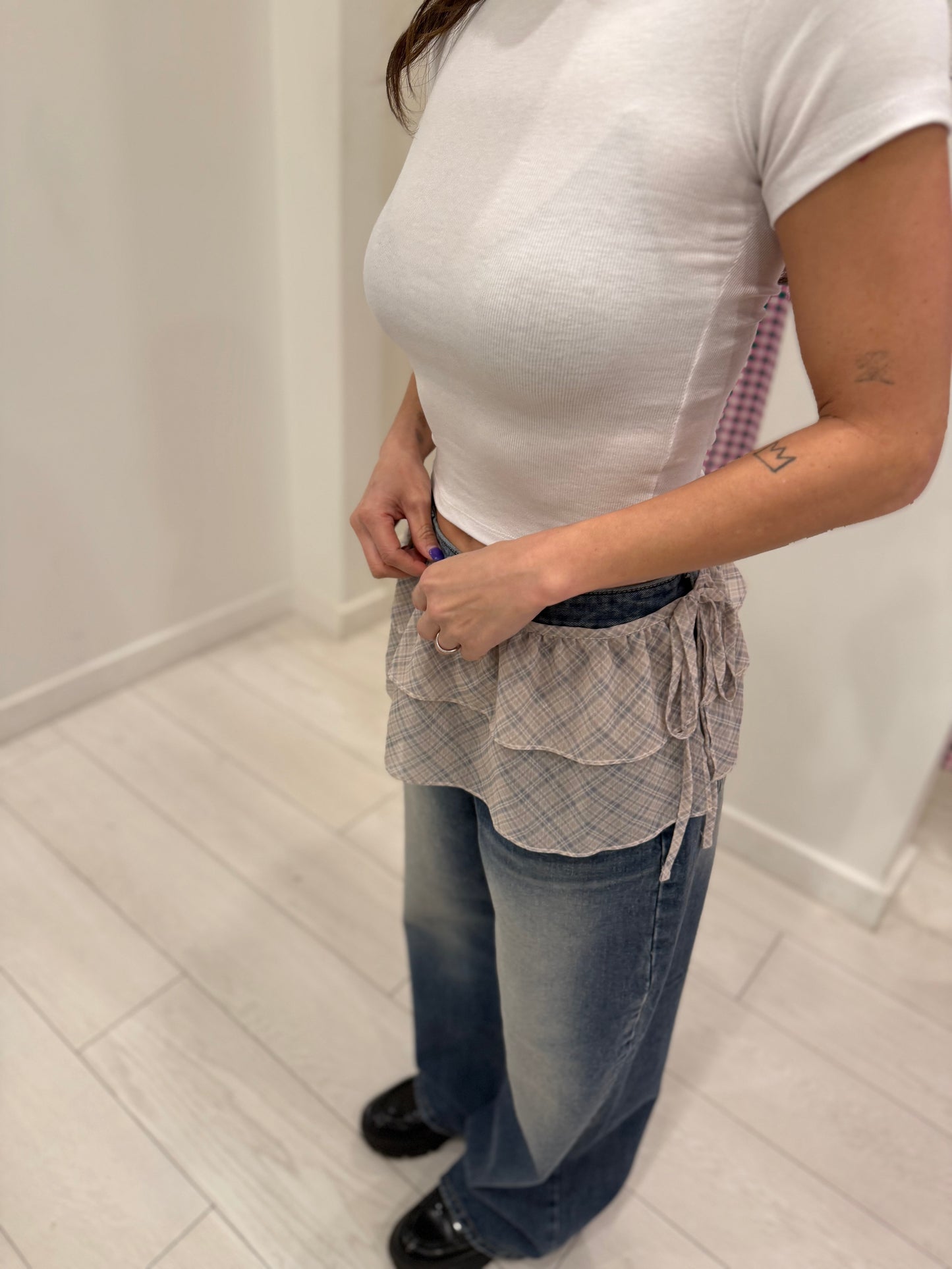 YOCO Overlay micro wrap skirt