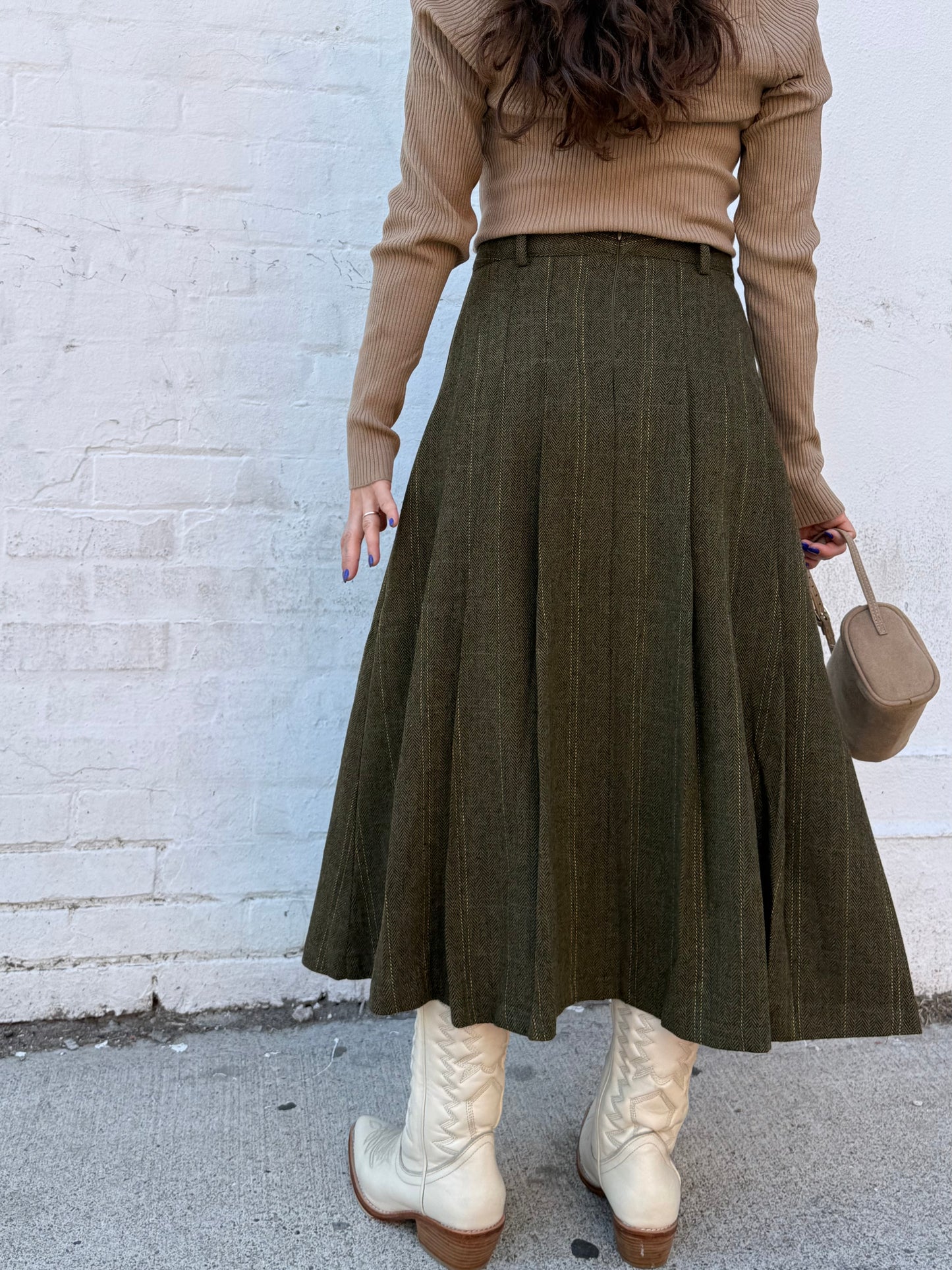 WEST Glen-plaid maxi skirt