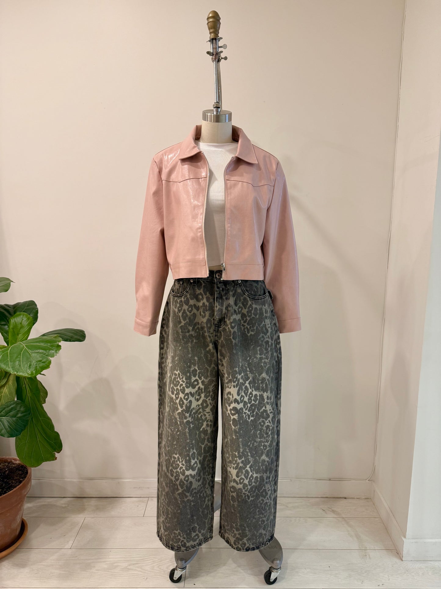 SAY Pink faux leather jacket