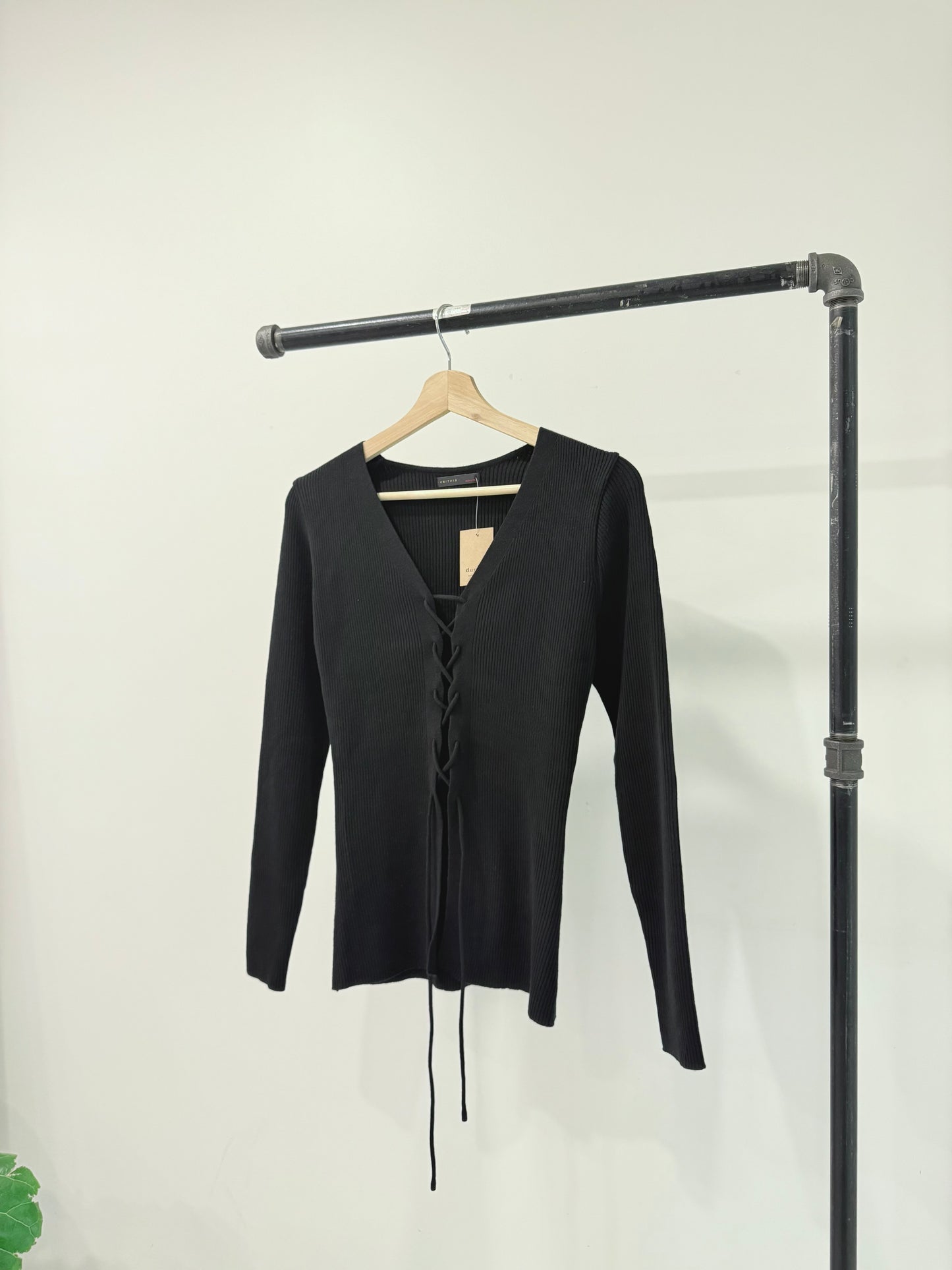 RACK Lace-up knit top