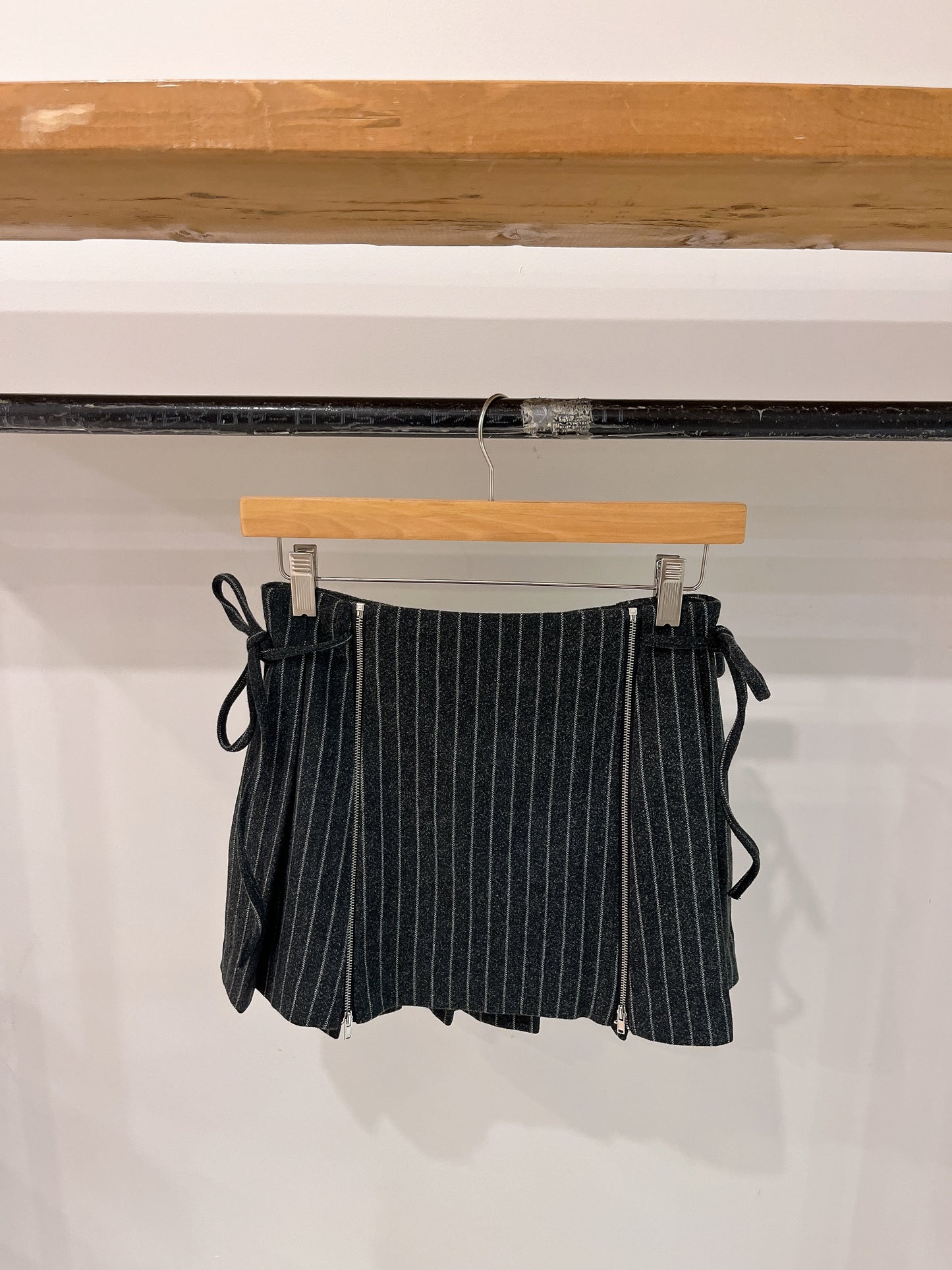 MOSIC Stripe wool mini skirt