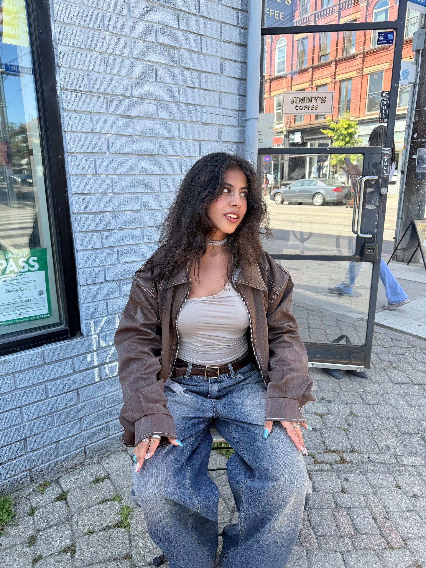 PINT Faux leather bomber