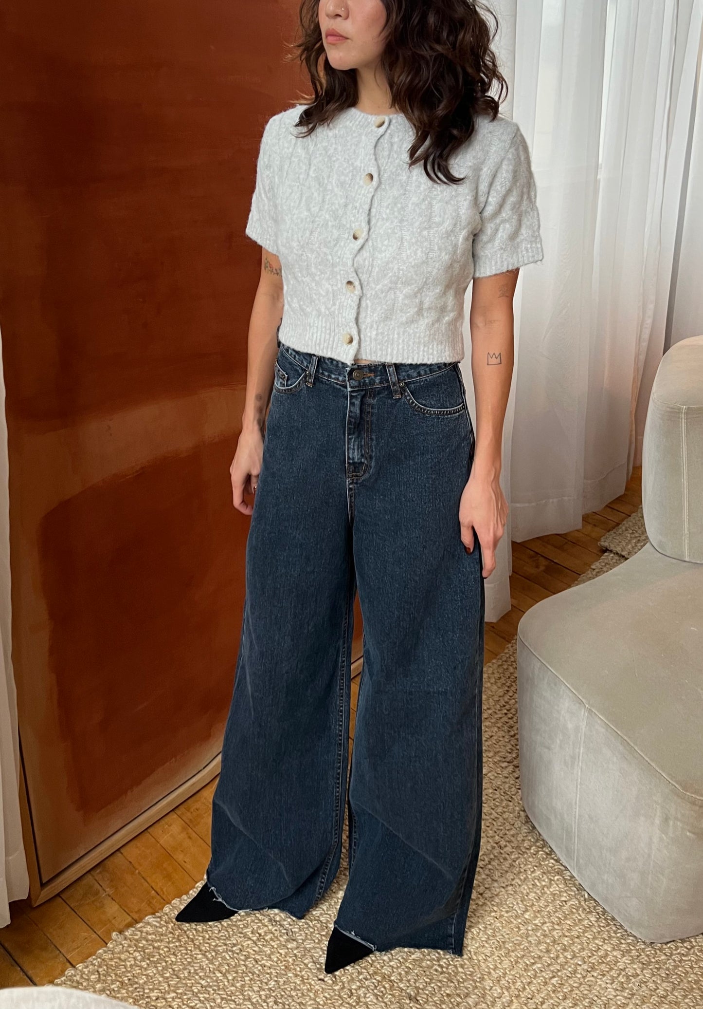 GABEL Cable-knit short sleeve top