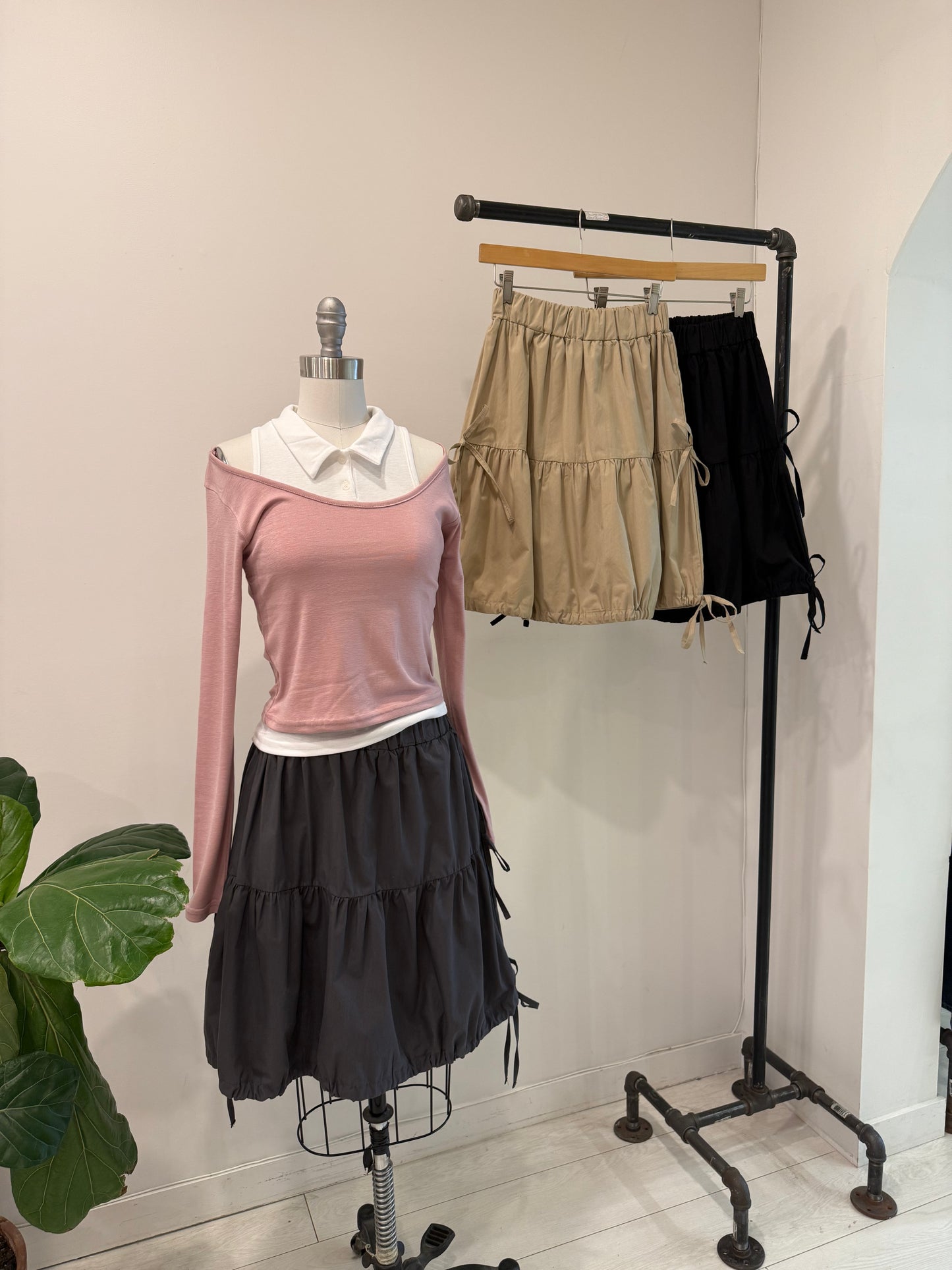 WENJY Midi ribbon skirt