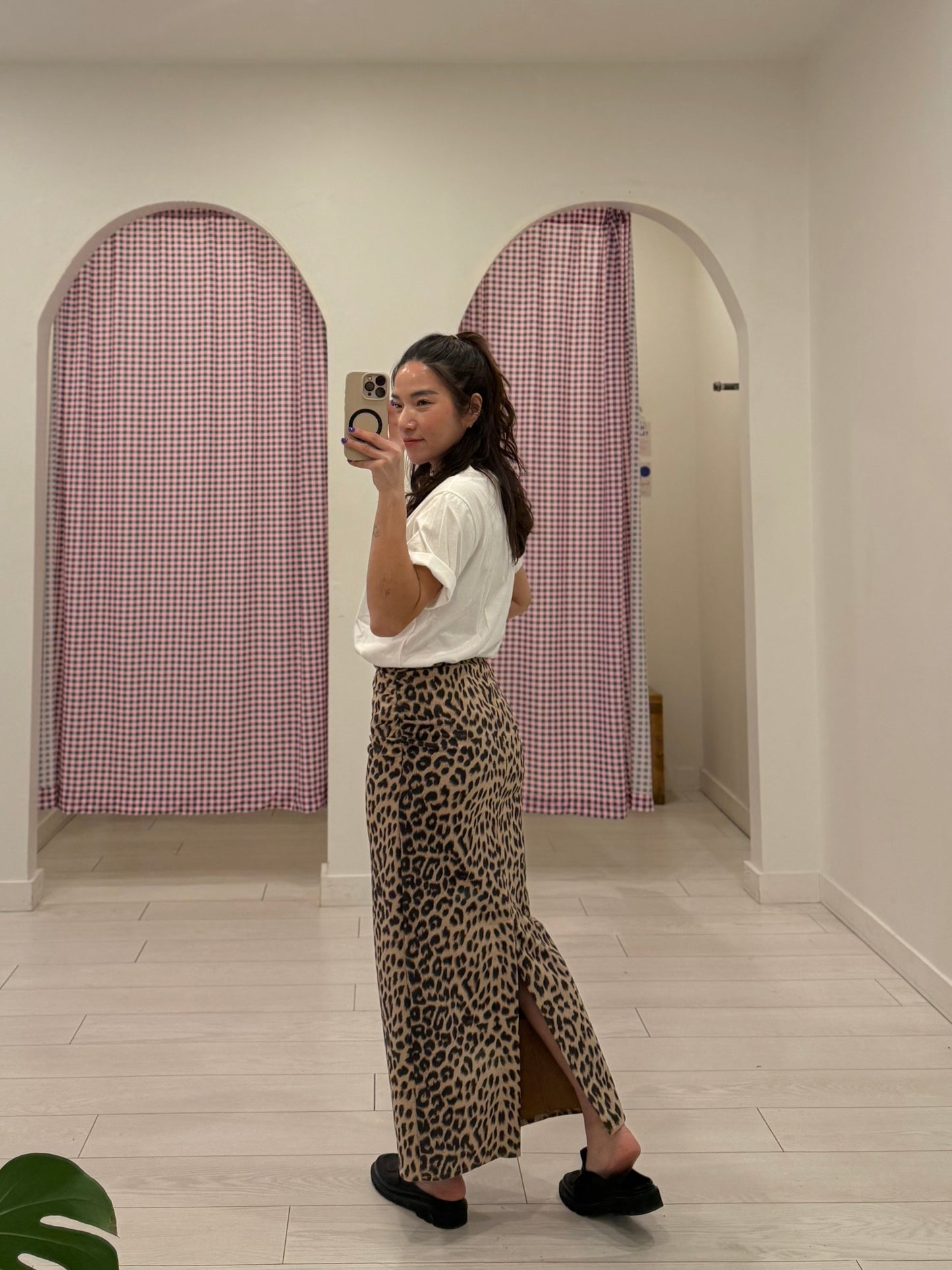 EXIT Cheetah print maxi skirt