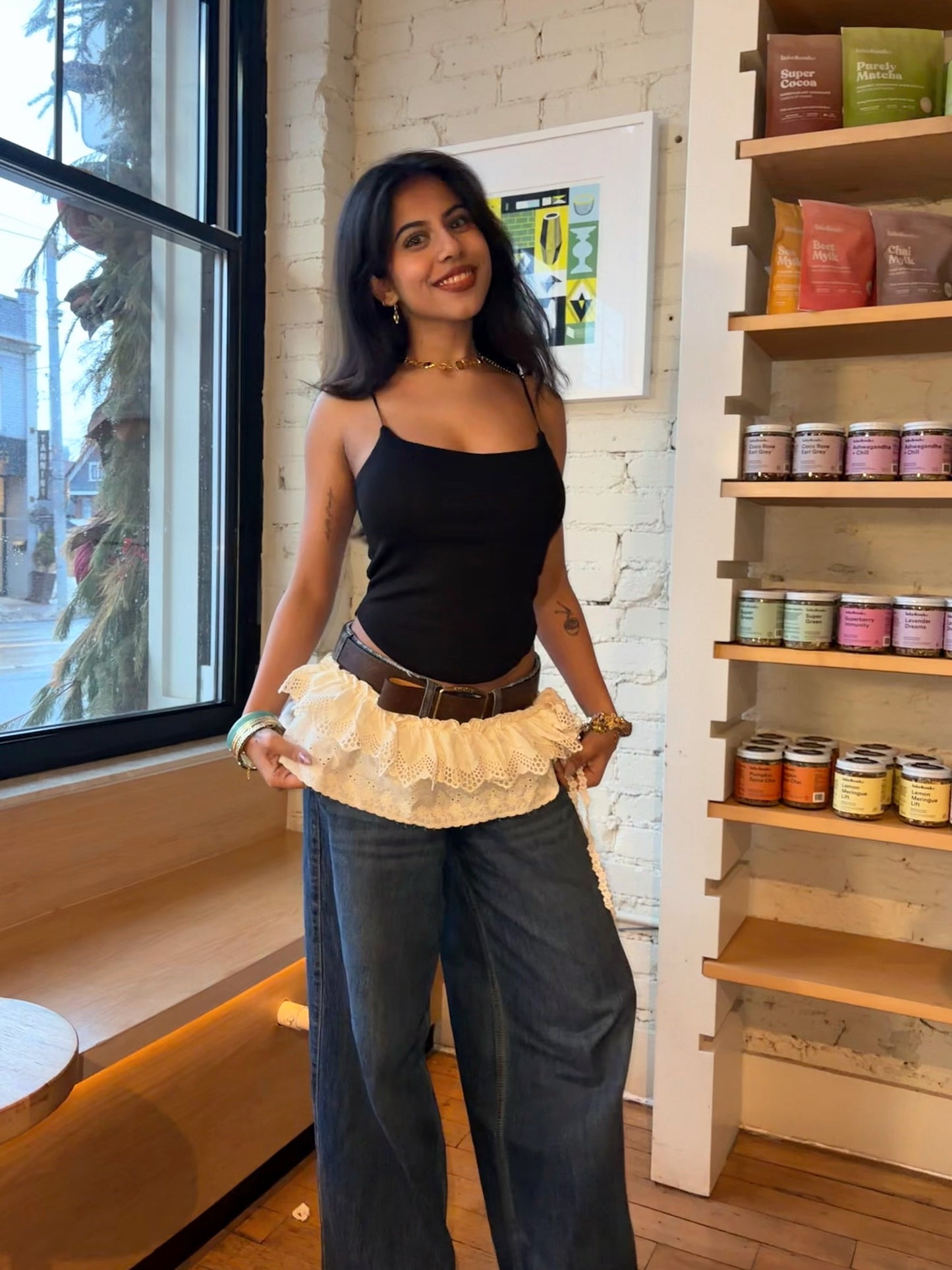 HAN Embroidery wrap skirt