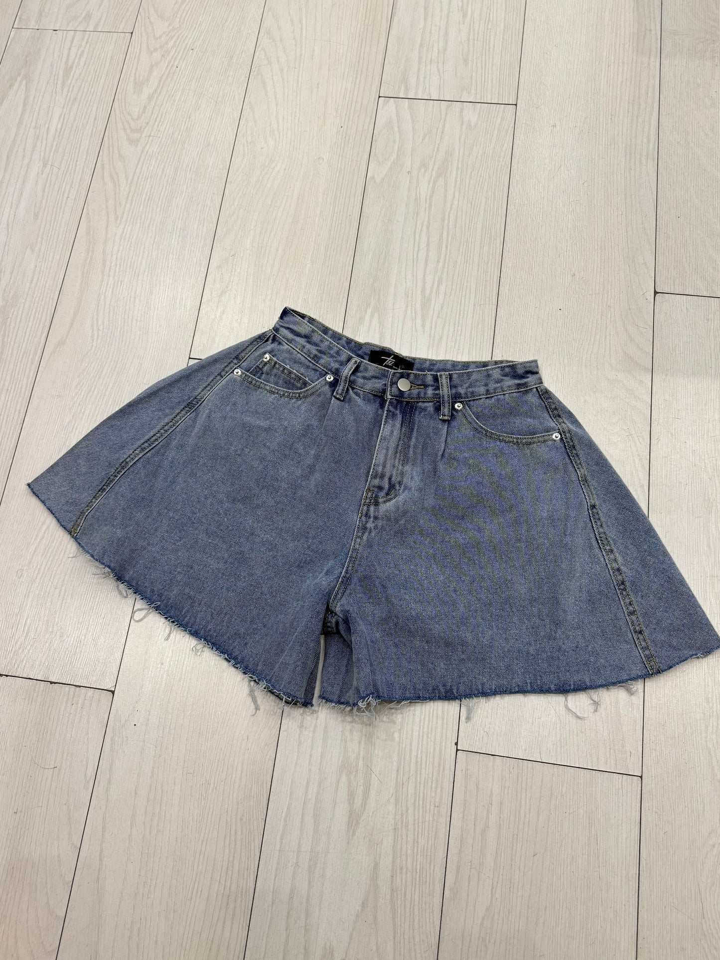 SKET Flare denim shorts