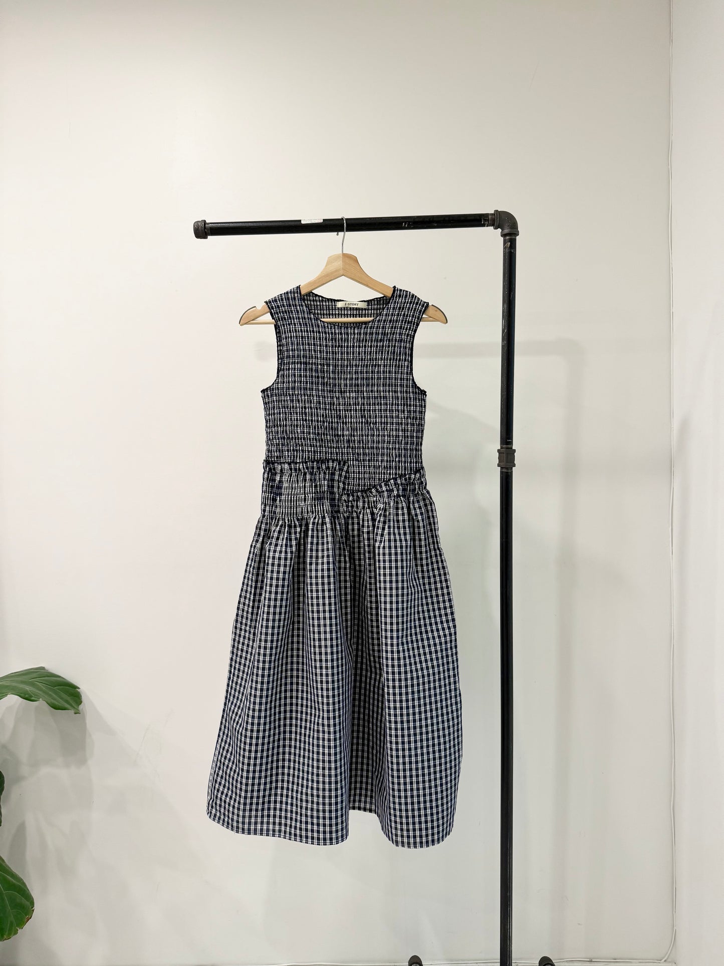 SOMSOM Printed smocked dress