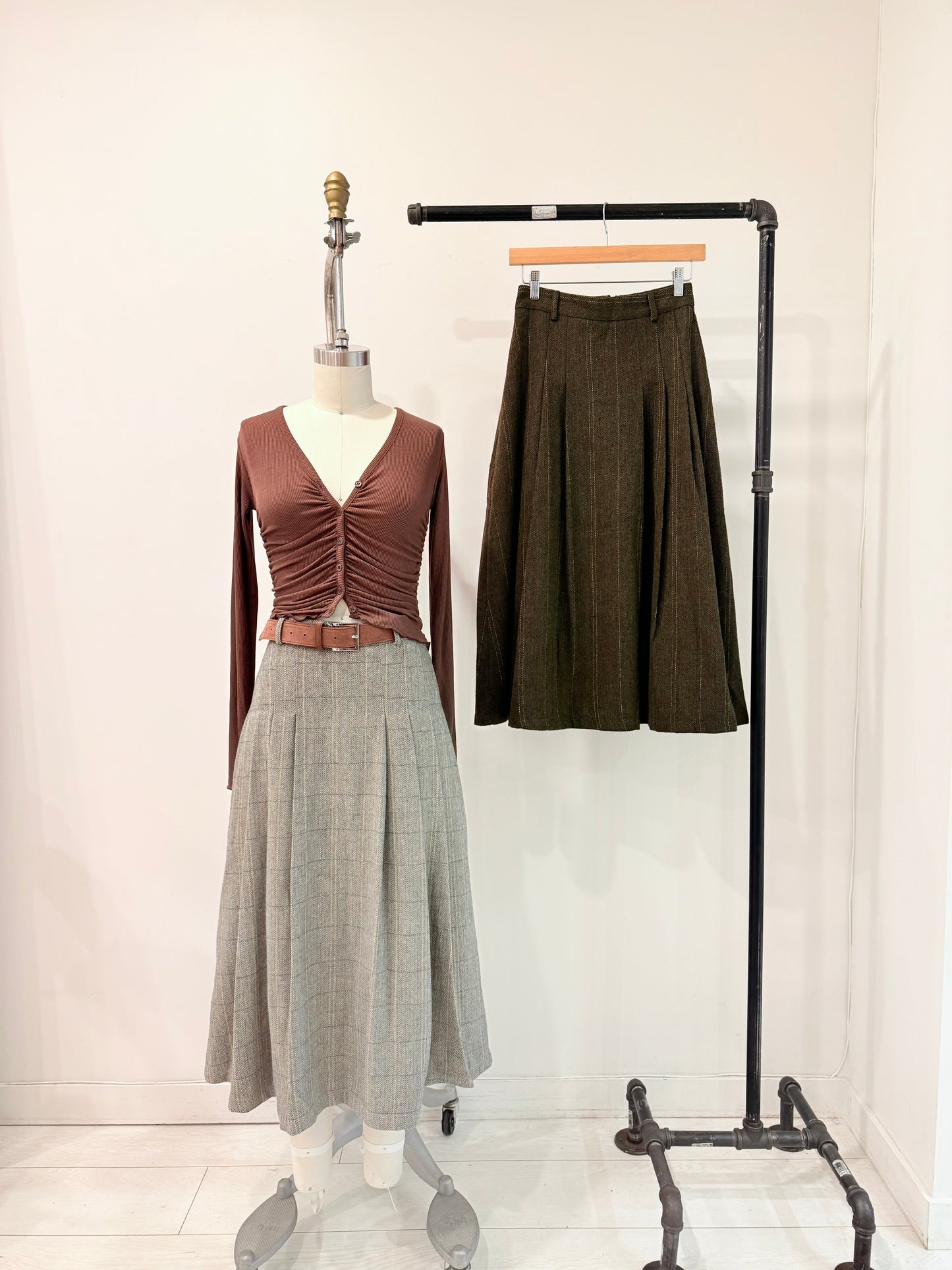 WEST Glen-plaid maxi skirt
