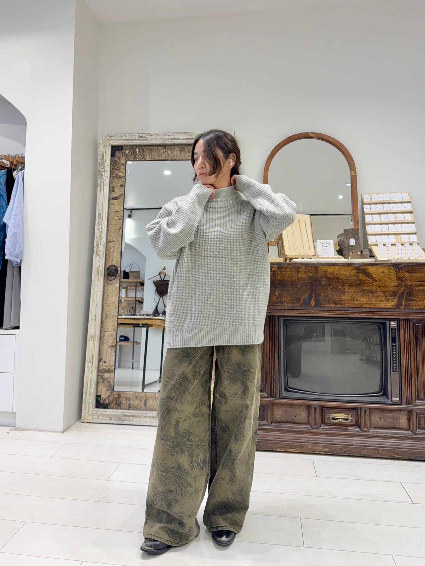 AISLE High-neck waffle knit