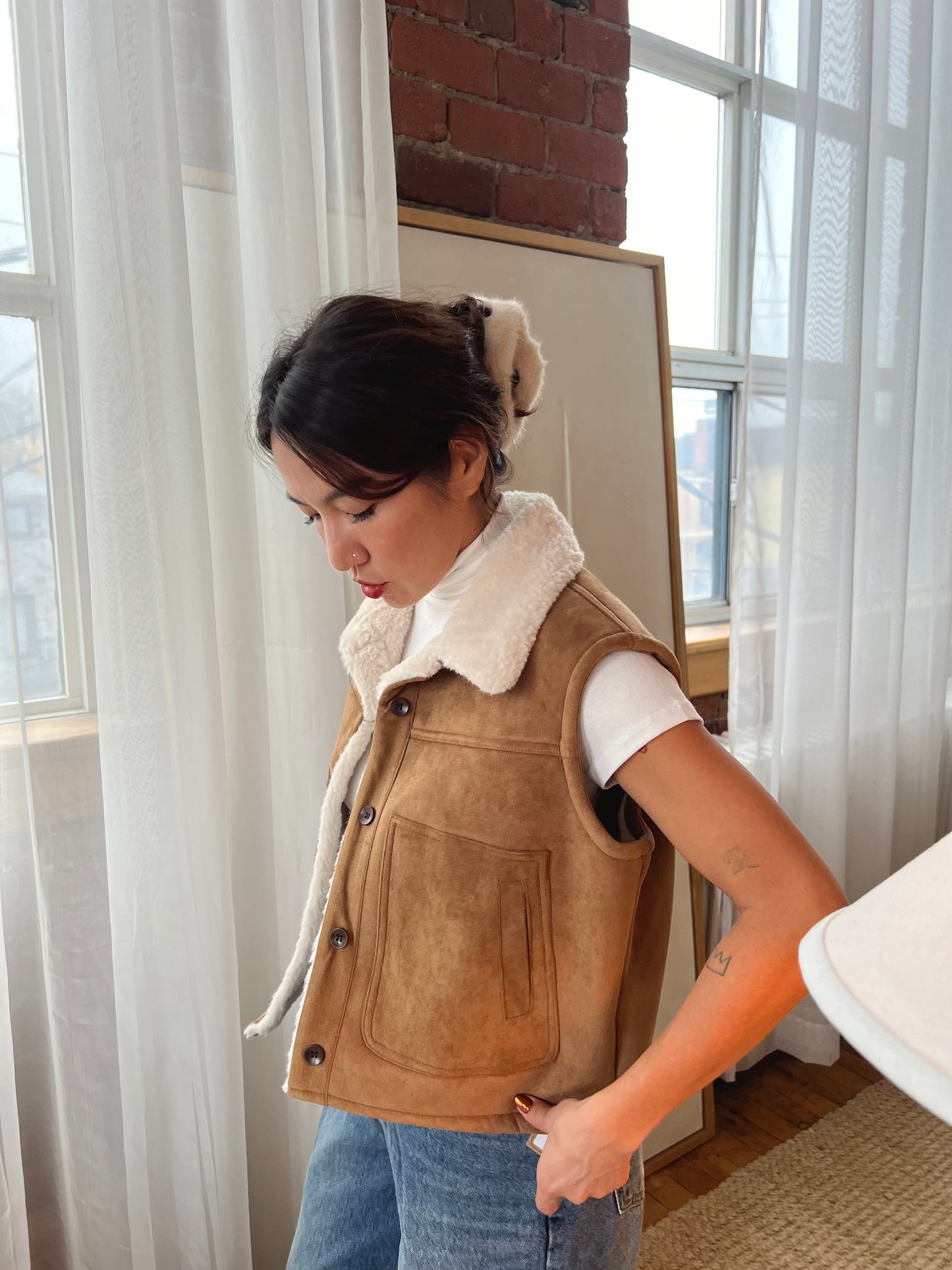 SANK Shearling vest