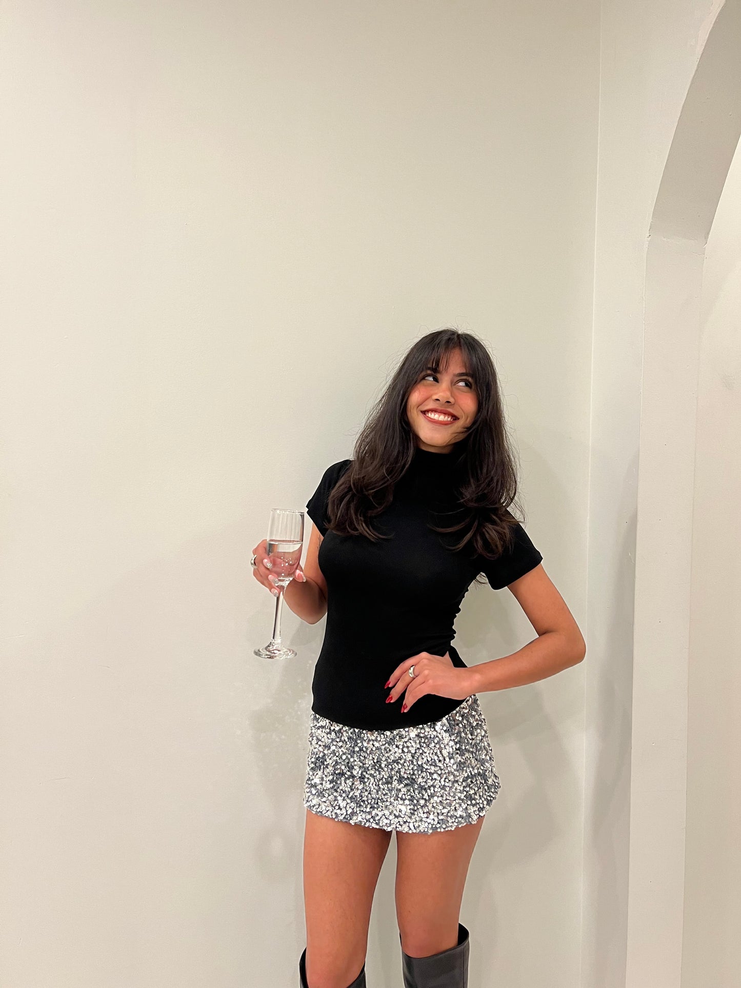 TWINKLE Sequin mini skirt