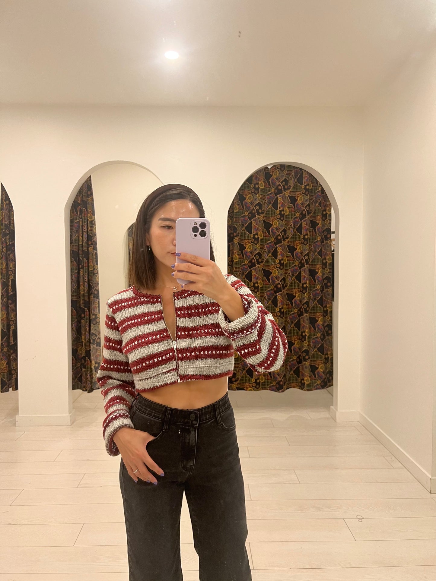 ERIN Cropped zip-up sweater